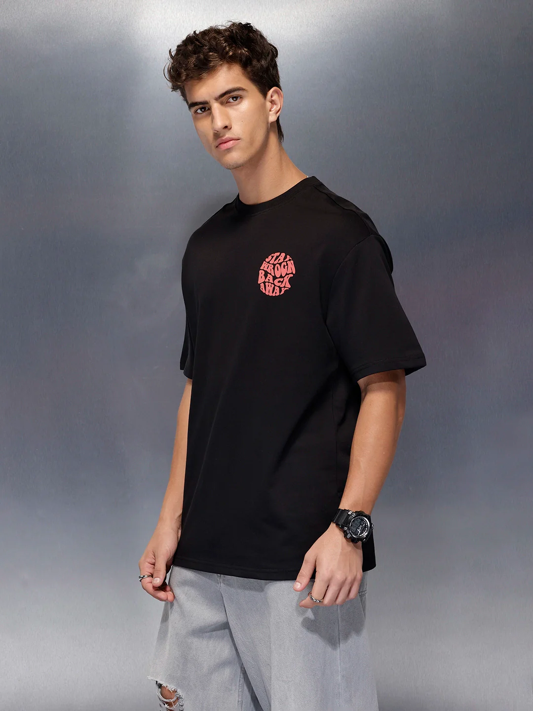 Oversized back-print tshirt | Black - Image 4