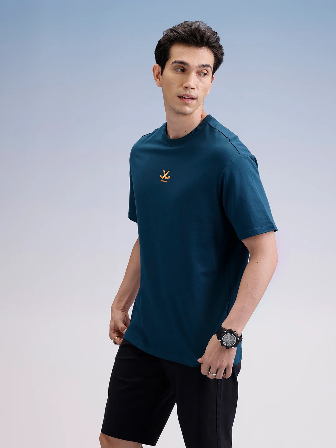 Oversized Back Printed T-Shirt  | Teal - Image 4