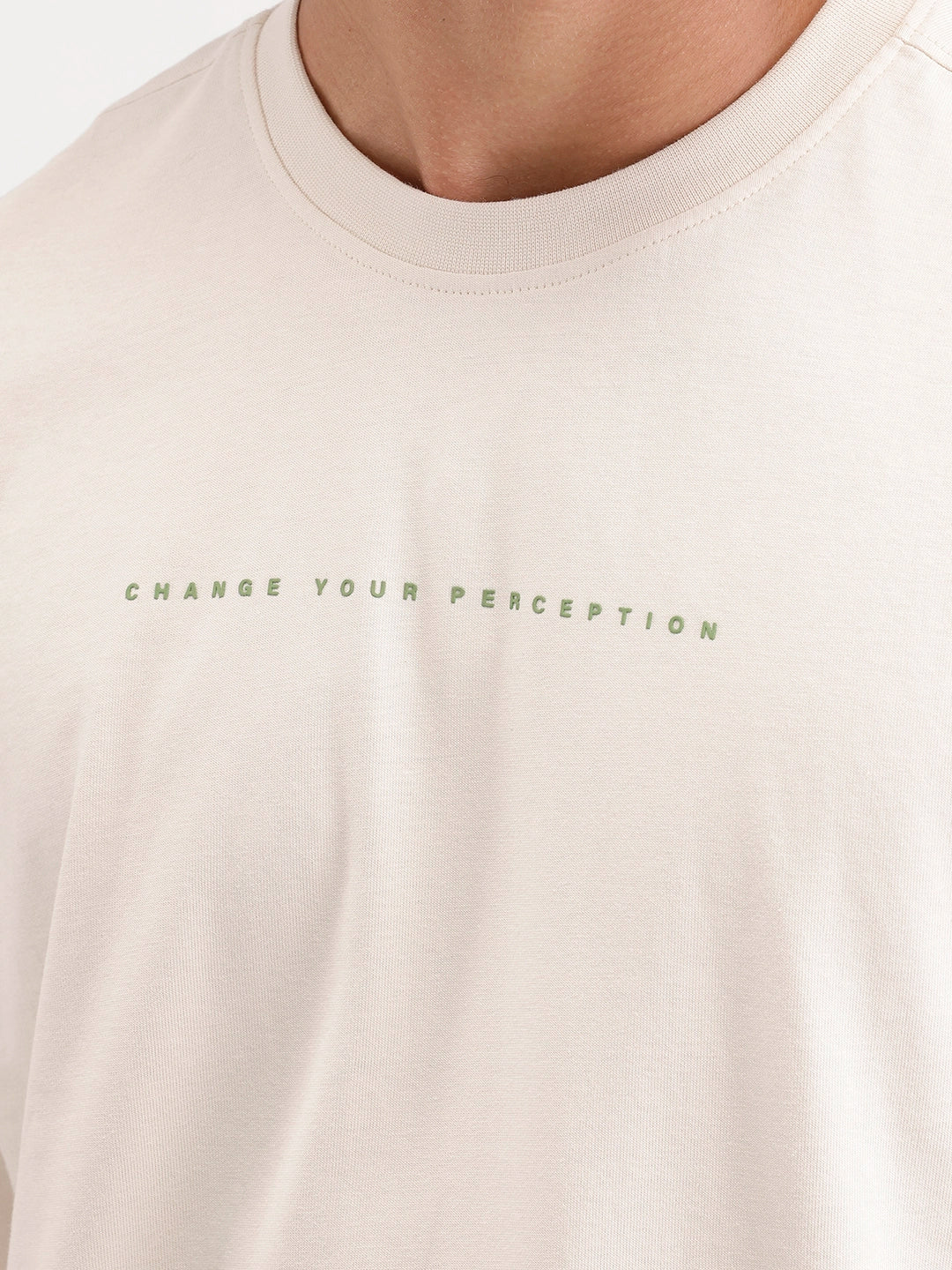 Oversized Fit Back Printed T-Shirt | Beige - Image 7