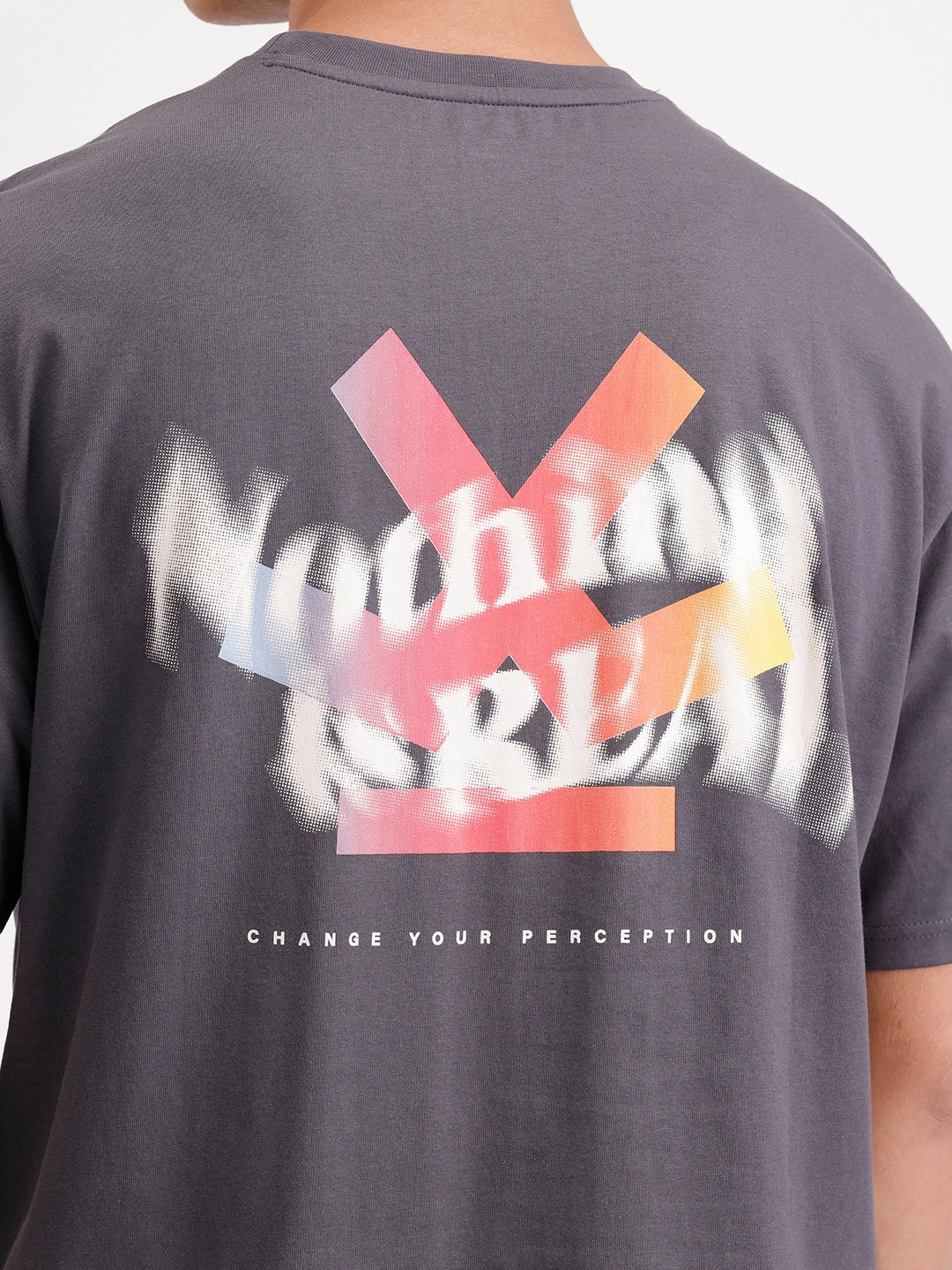 Oversized Fit Back Printed T-Shirt | Dark Grey - Image 5