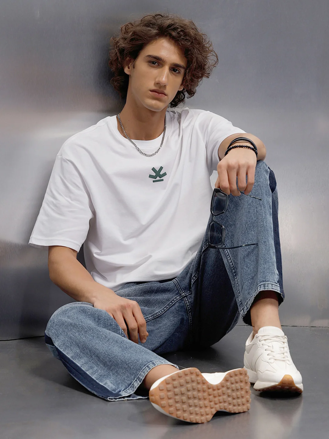 Oversized Fit T-Shirt With Embroidered & Printed Back | White - Image 2