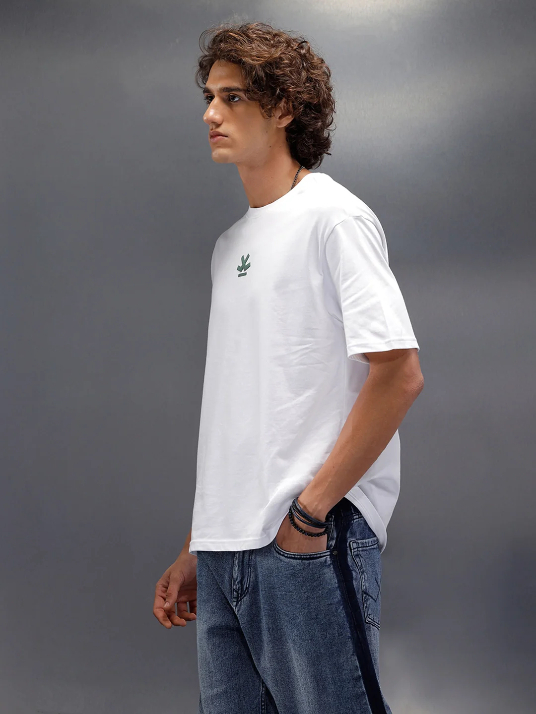 Oversized Fit T-Shirt With Embroidered & Printed Back | White - Image 4