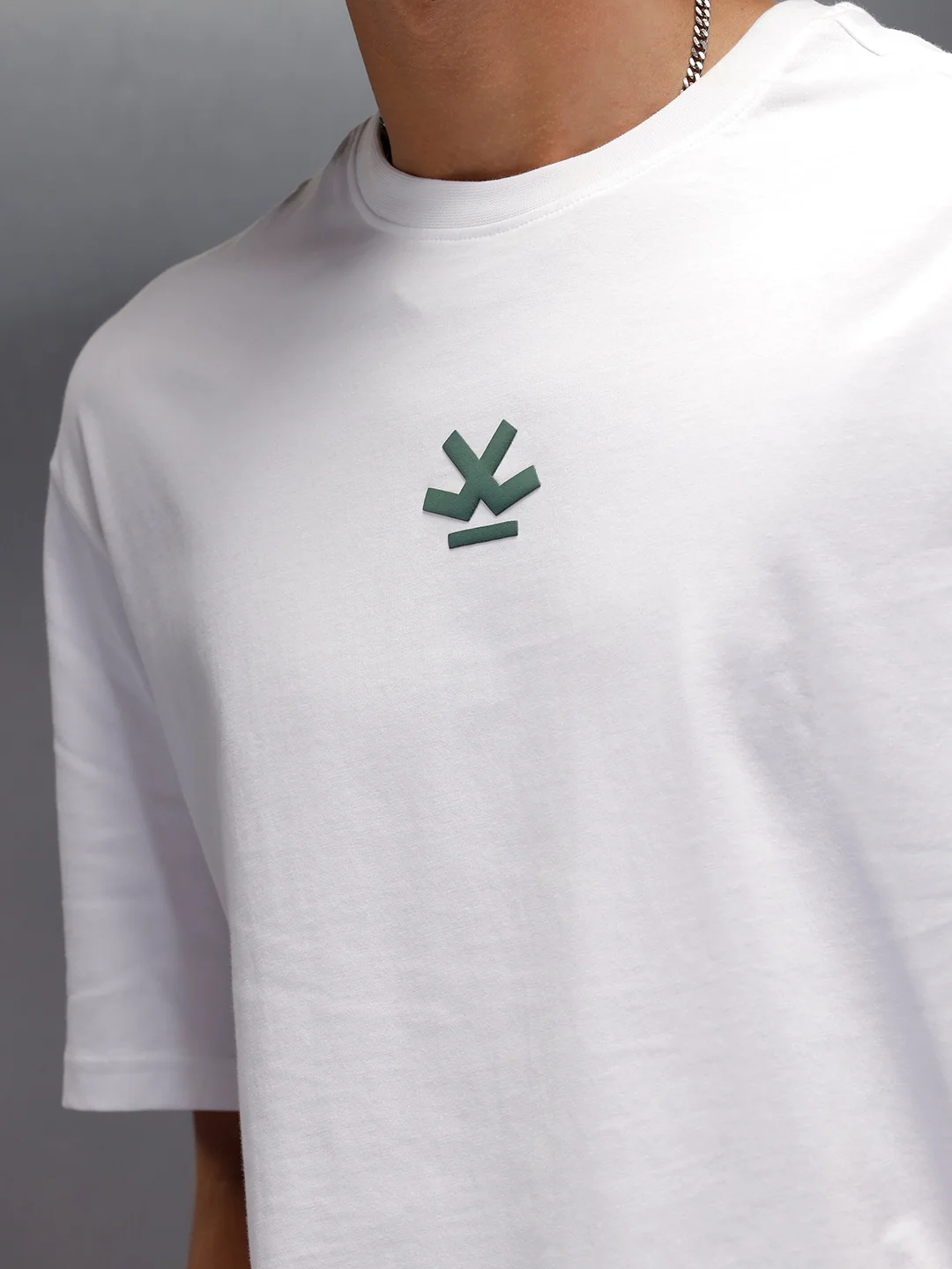Oversized Fit T-Shirt With Embroidered & Printed Back | White - Image 5