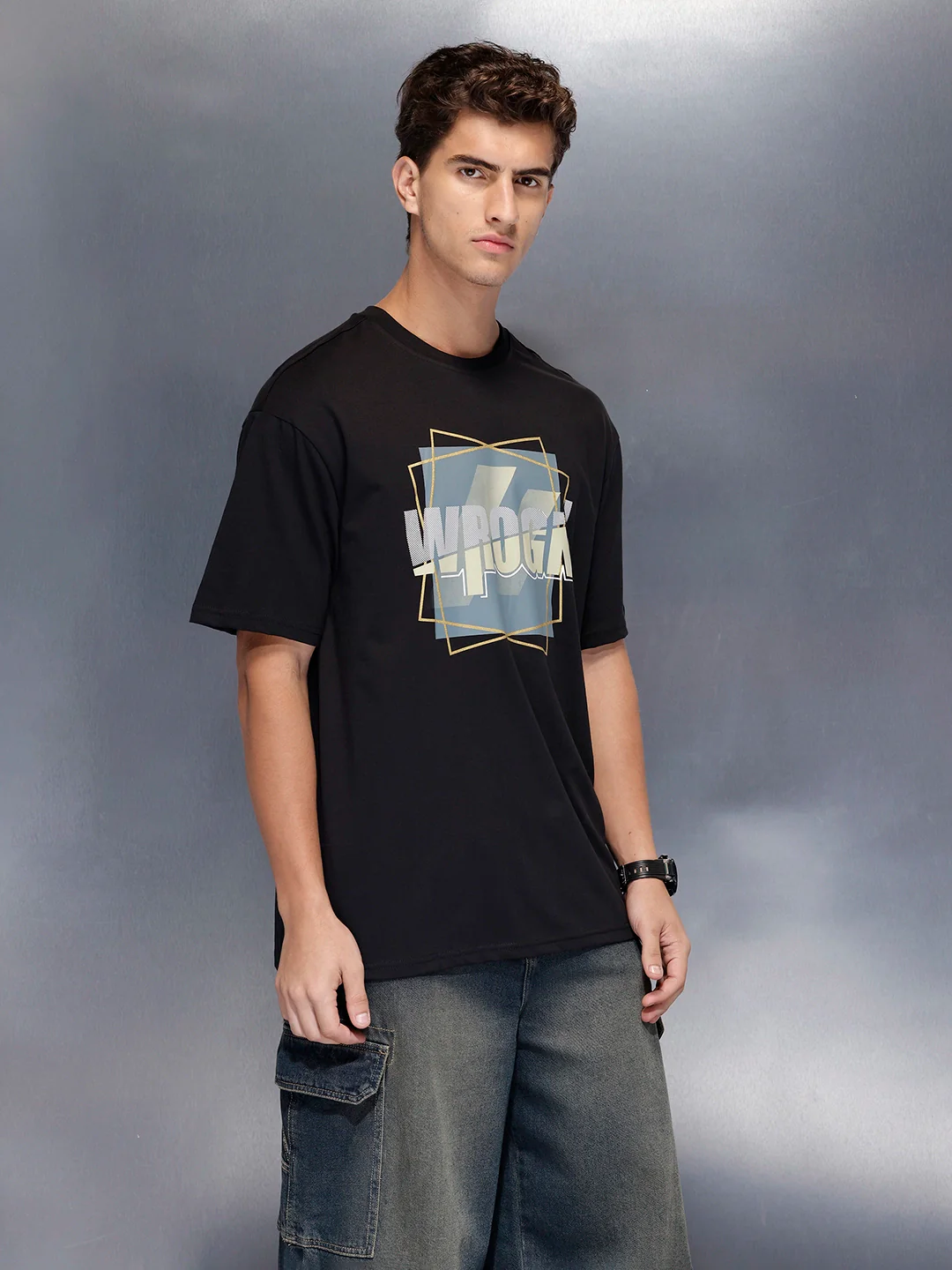Oversized graphic T-shirt | Black - Image 4