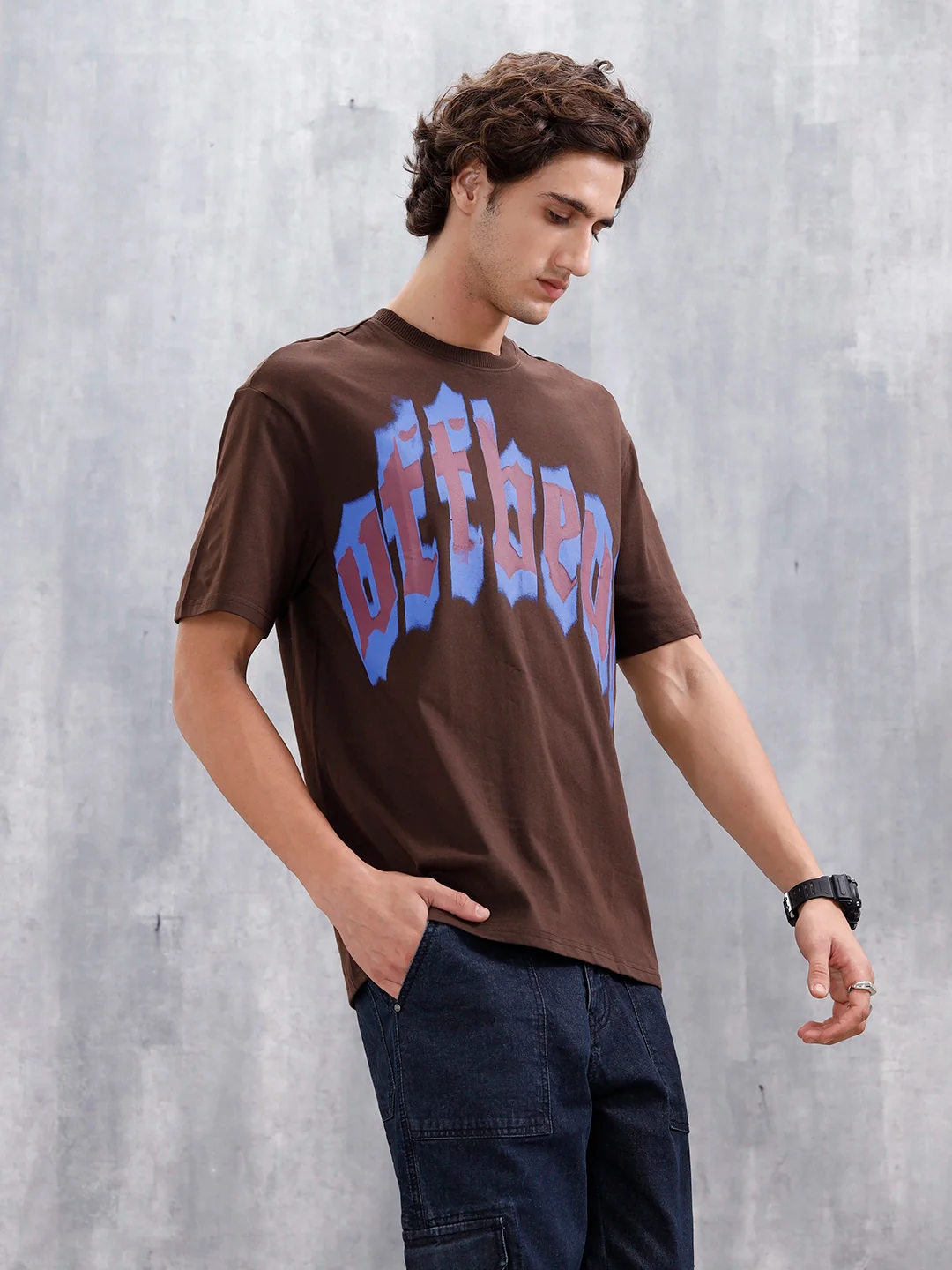 Oversized Graphic T-Shirt | Dark Brown - Image 4