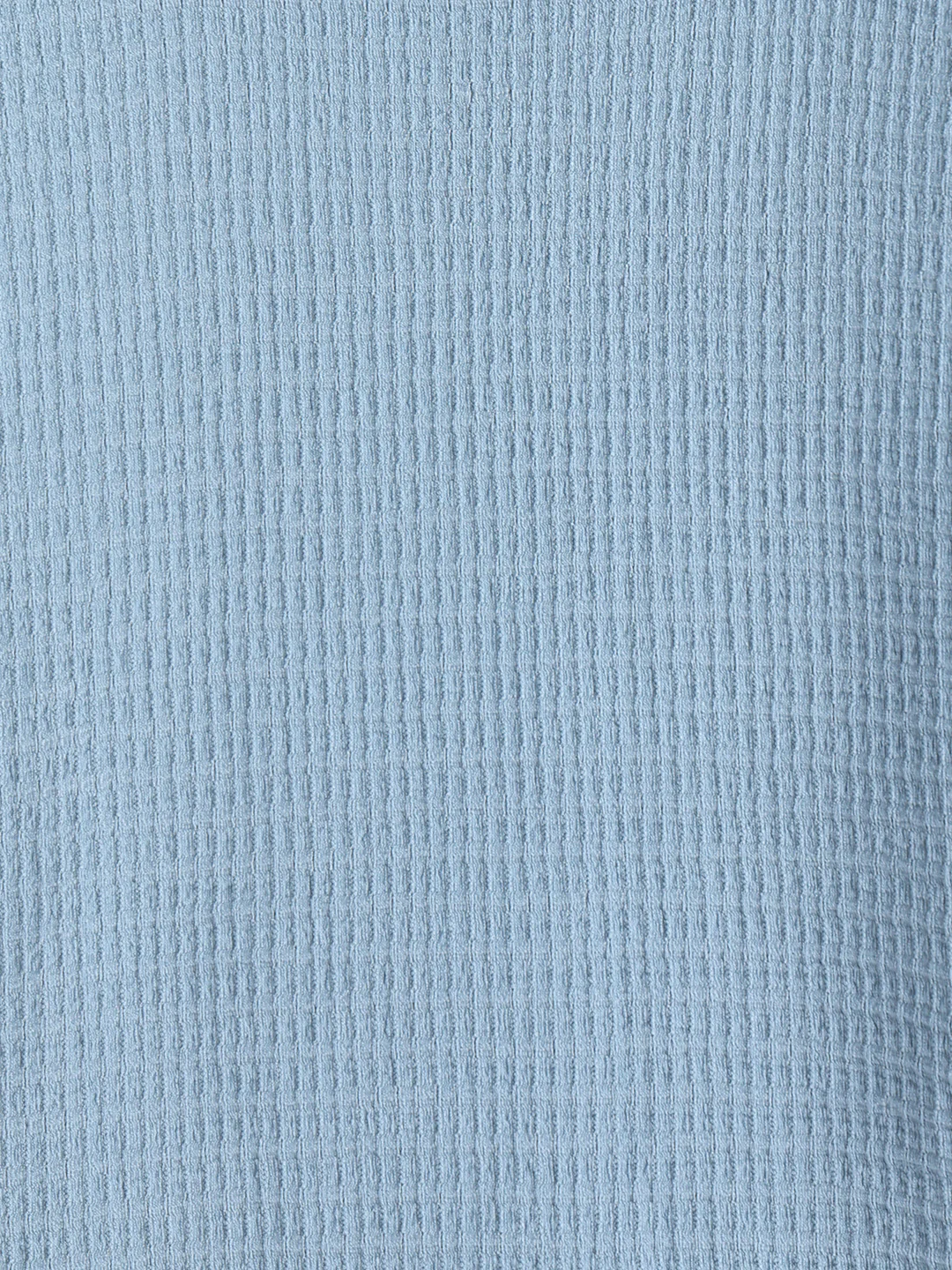 Oversized Jacquard Textured Crew Neck T-Shirt  |  Blue - Image 9
