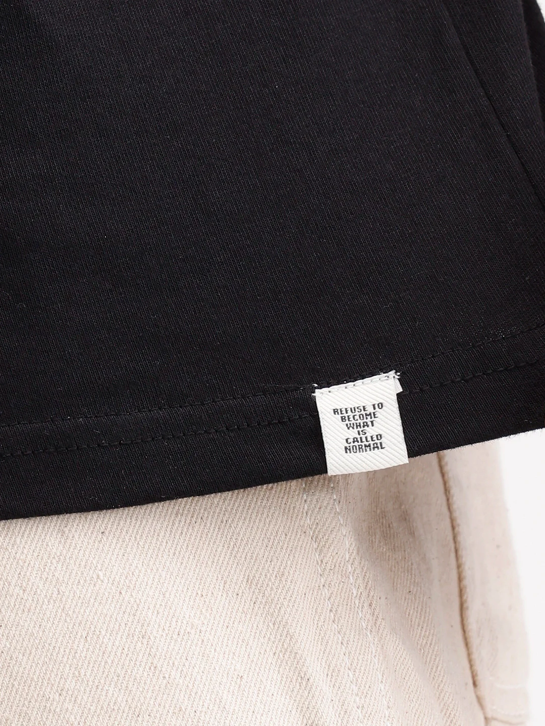 Oversized Placement Printed T-Shirt | Black - Image 6