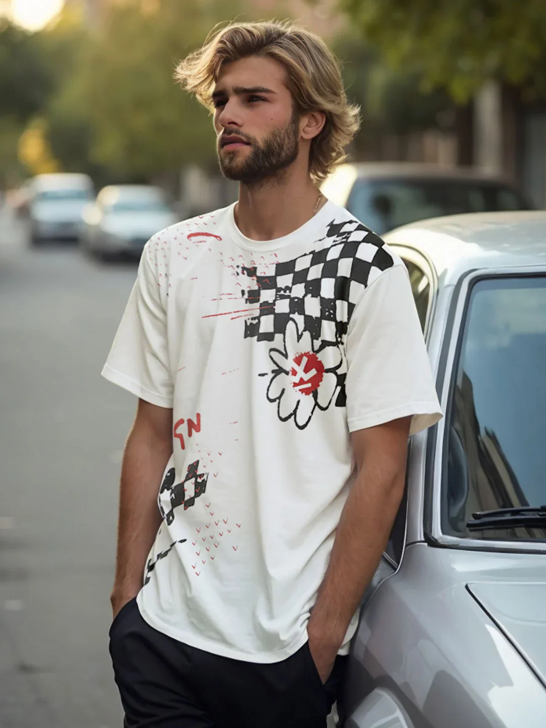 Heavy GSM Placement Print T-Shirt | Off White - Image 2