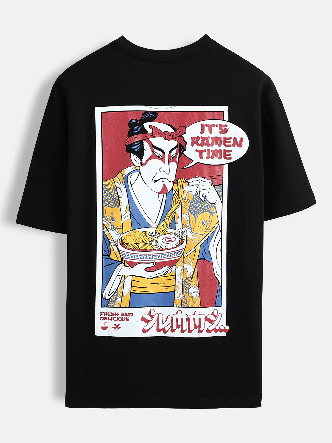 Oversized ramen graphic T-shirt | Black - Image 8