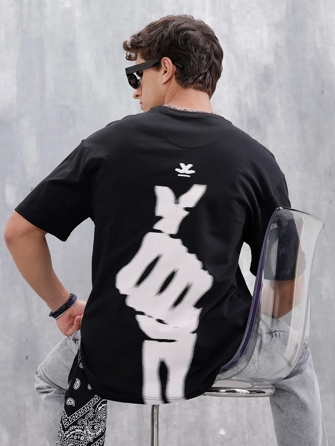 Oversized Skeletal Graphic T-Shirt | Black - Image 2