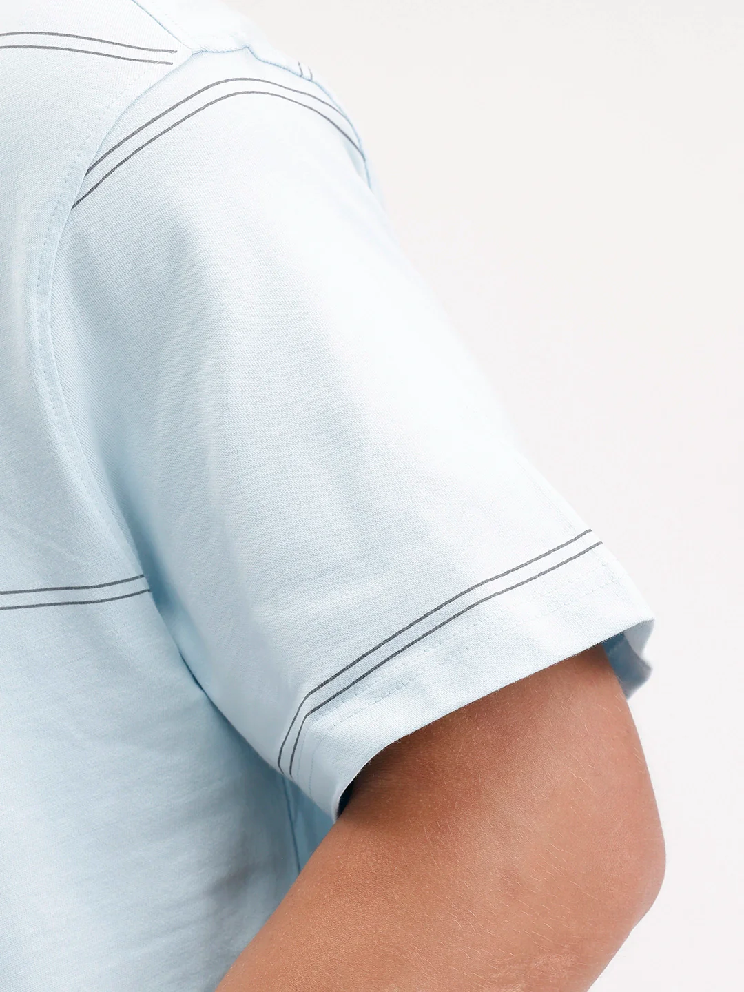 Oversized Stripes Printed T-Shirt | Light Blue - Image 6