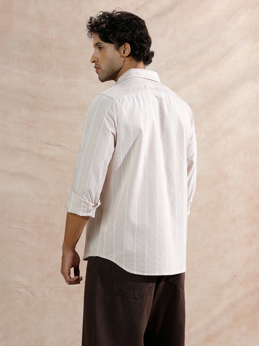 Oxford Striped Shirt | Beige - Image 3