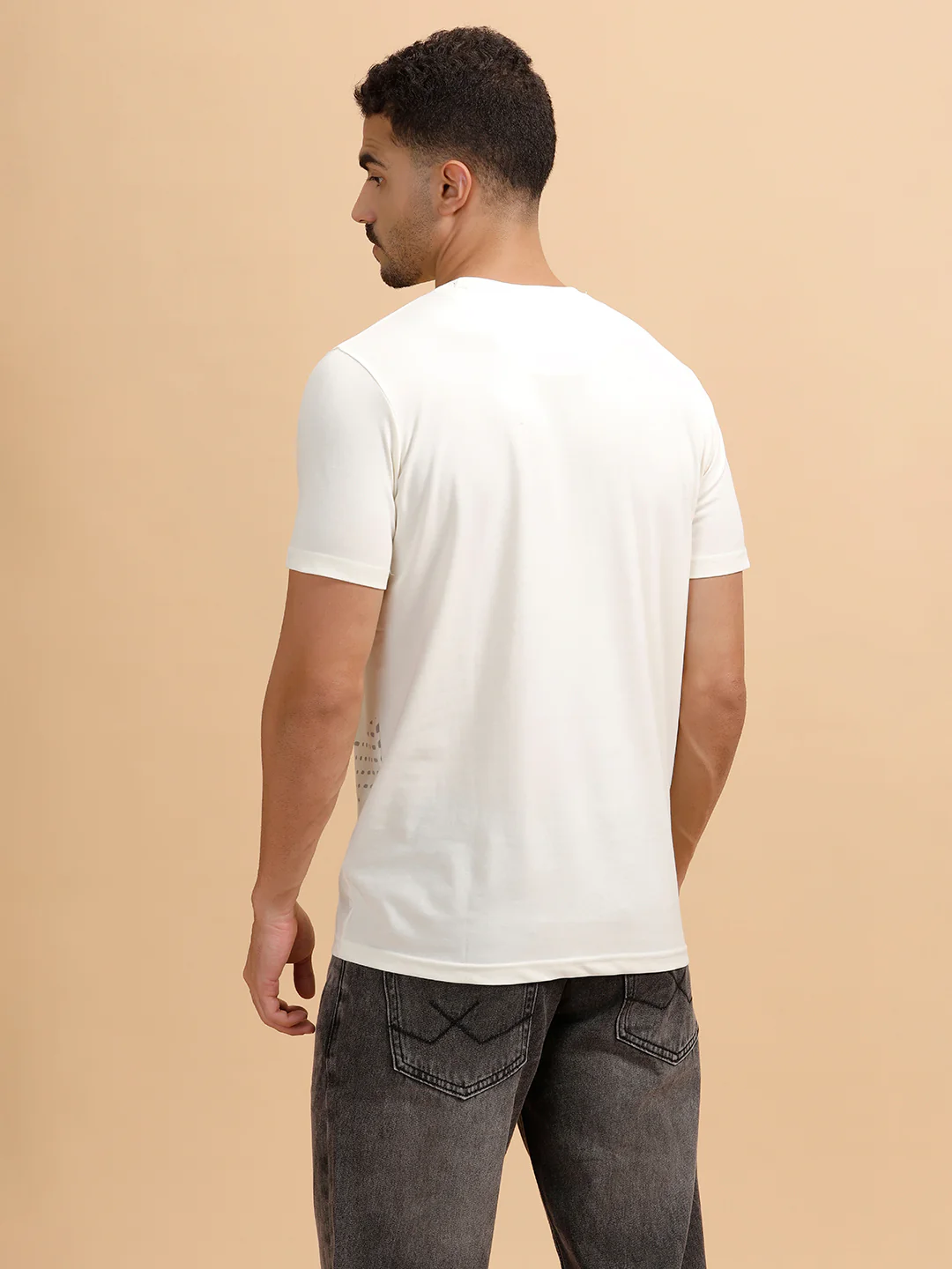 Panel Printed Regular Fit T-Shirt | White - Image 3