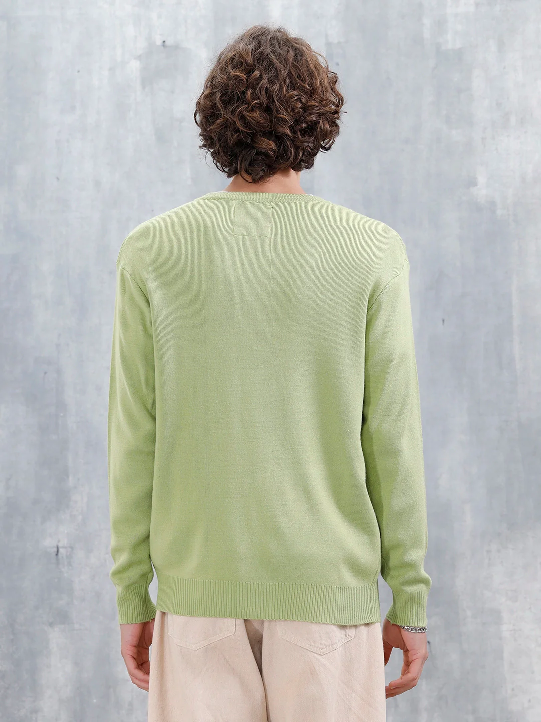 Pastel Comfort Fit Cardigan Sweater | Light Green - Image 3