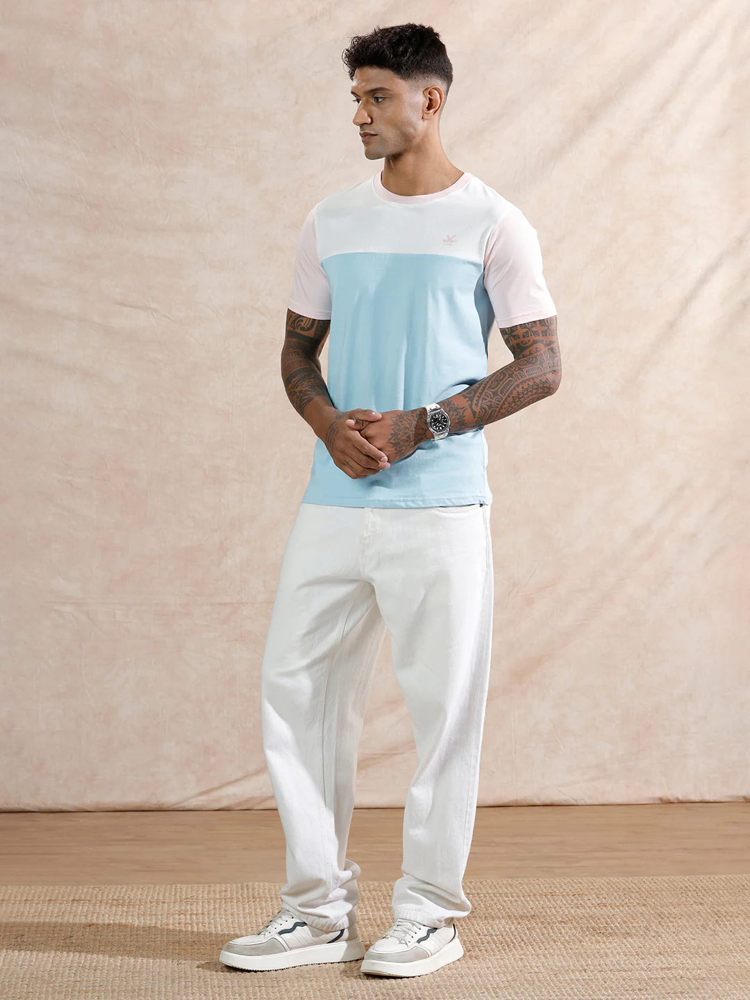 Pastle Colour Blocked T-Shirt  | Multicolor - Image 2