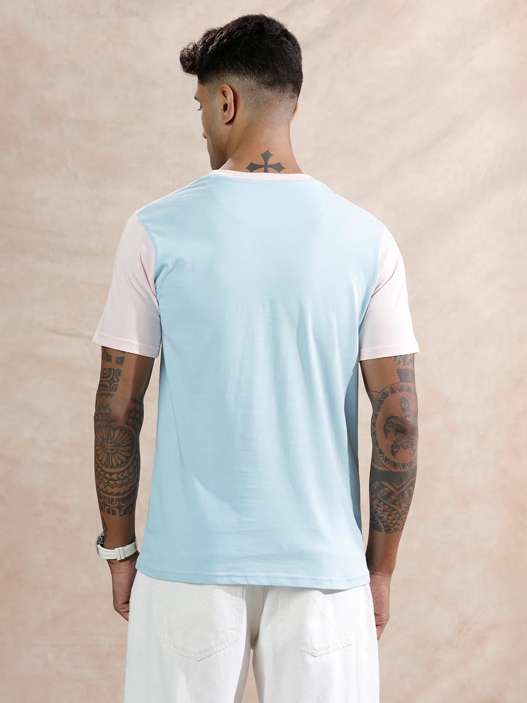 Pastle Colour Blocked T-Shirt  | Multicolor - Image 3