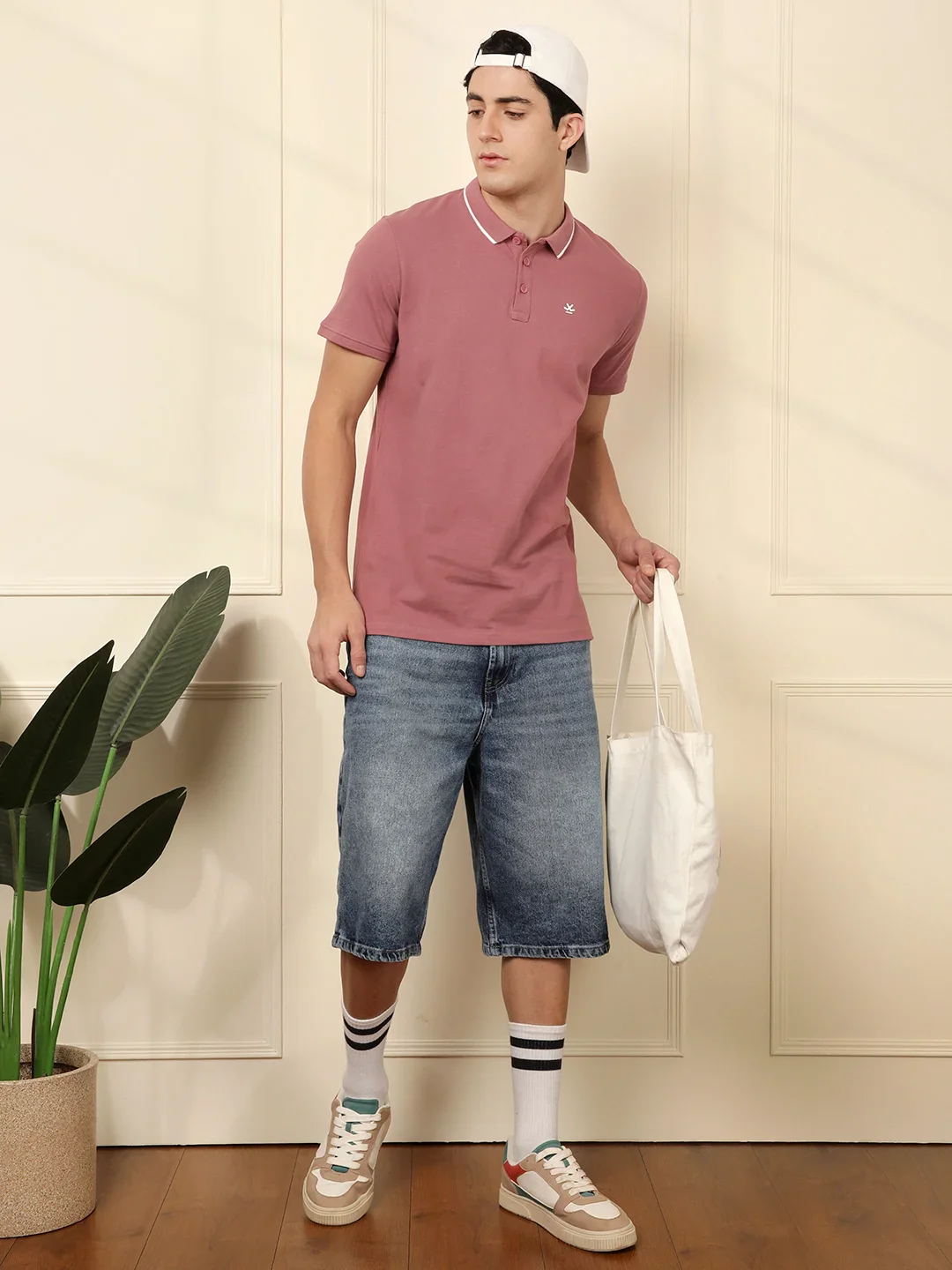 Regular Fit Pique Polo T-Shirt | Pink - Image 2