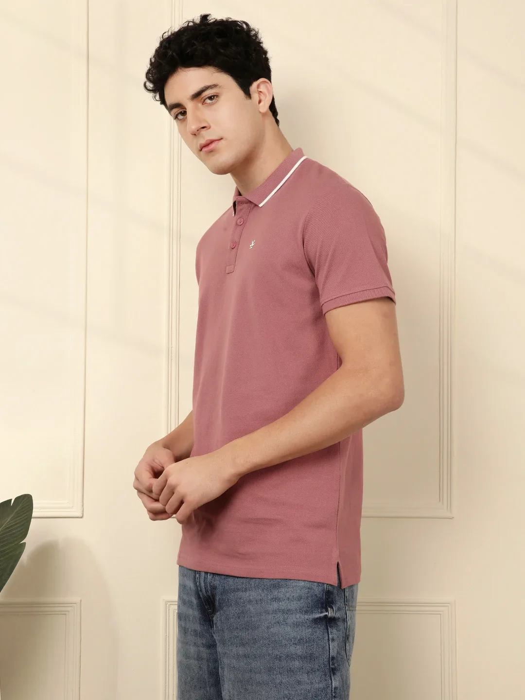 Regular Fit Pique Polo T-Shirt | Pink - Image 4