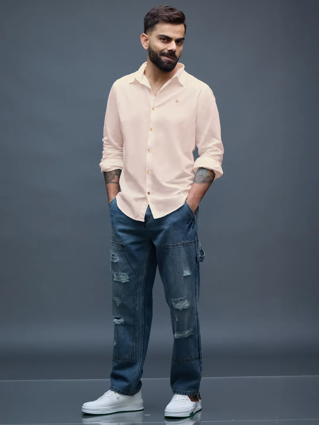 Pique Knitted Shirt | Pink - Image 2