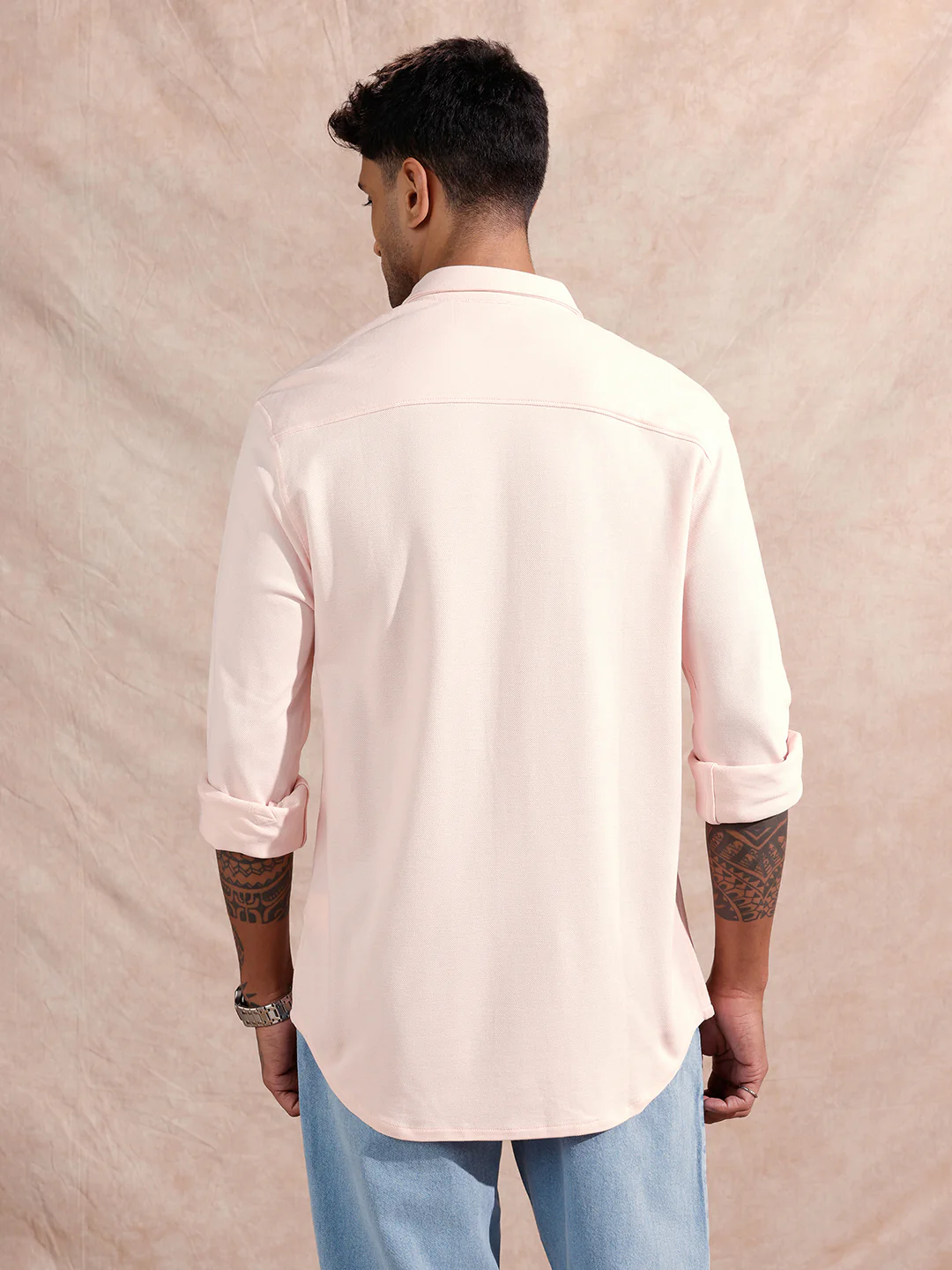 Pique Knitted Shirt | Pink - Image 5