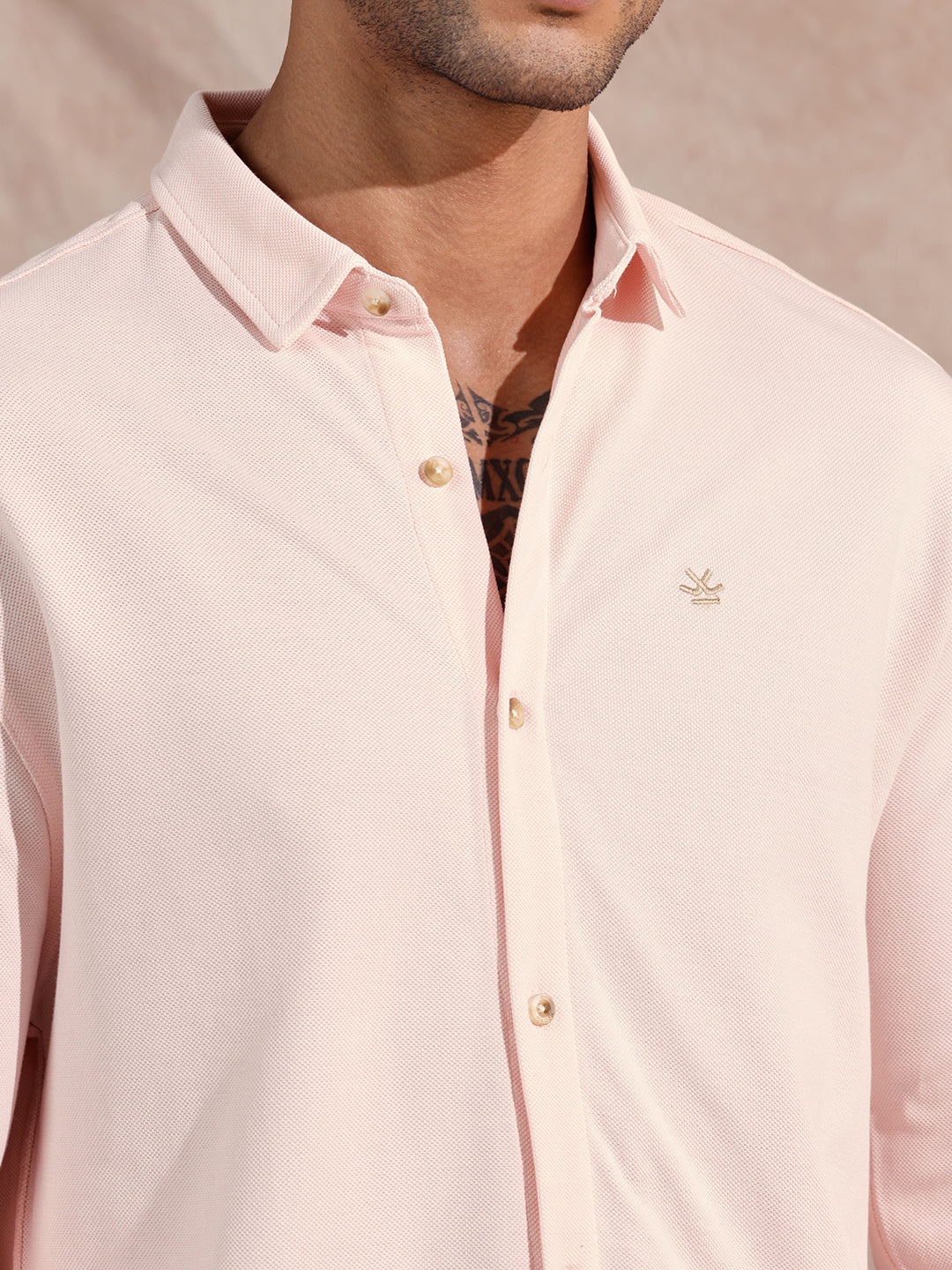 Pique Knitted Shirt | Pink - Image 7
