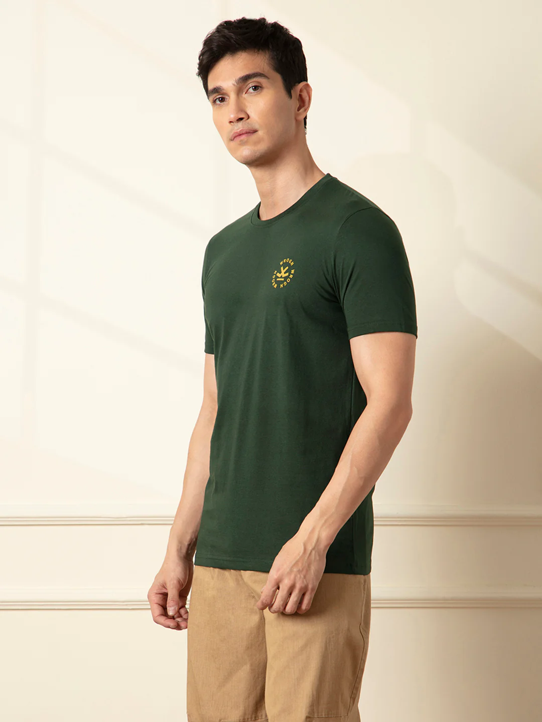 Chic Olive Minimal T-Shirt - Image 4