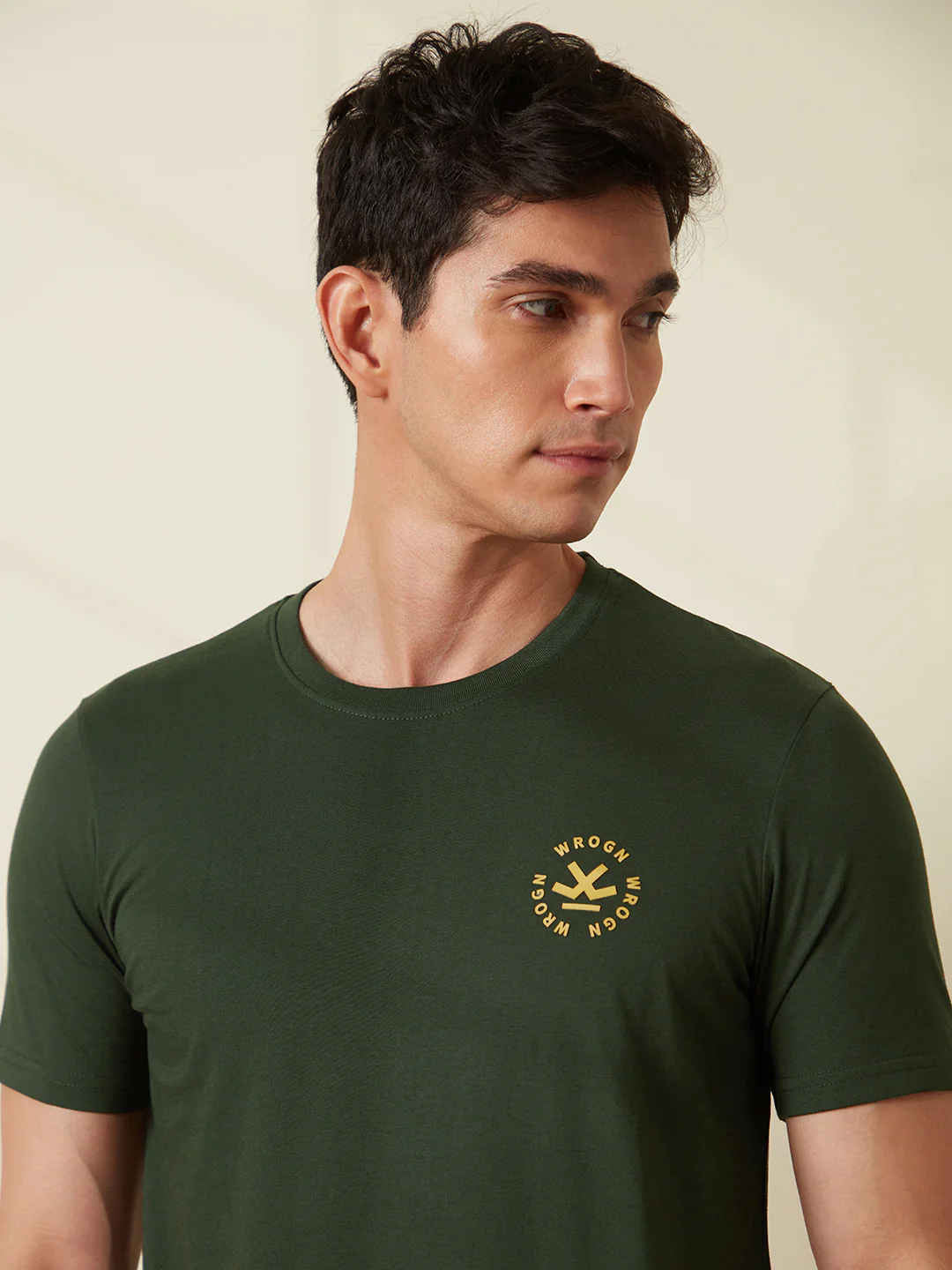 Chic Olive Minimal T-Shirt - Image 5