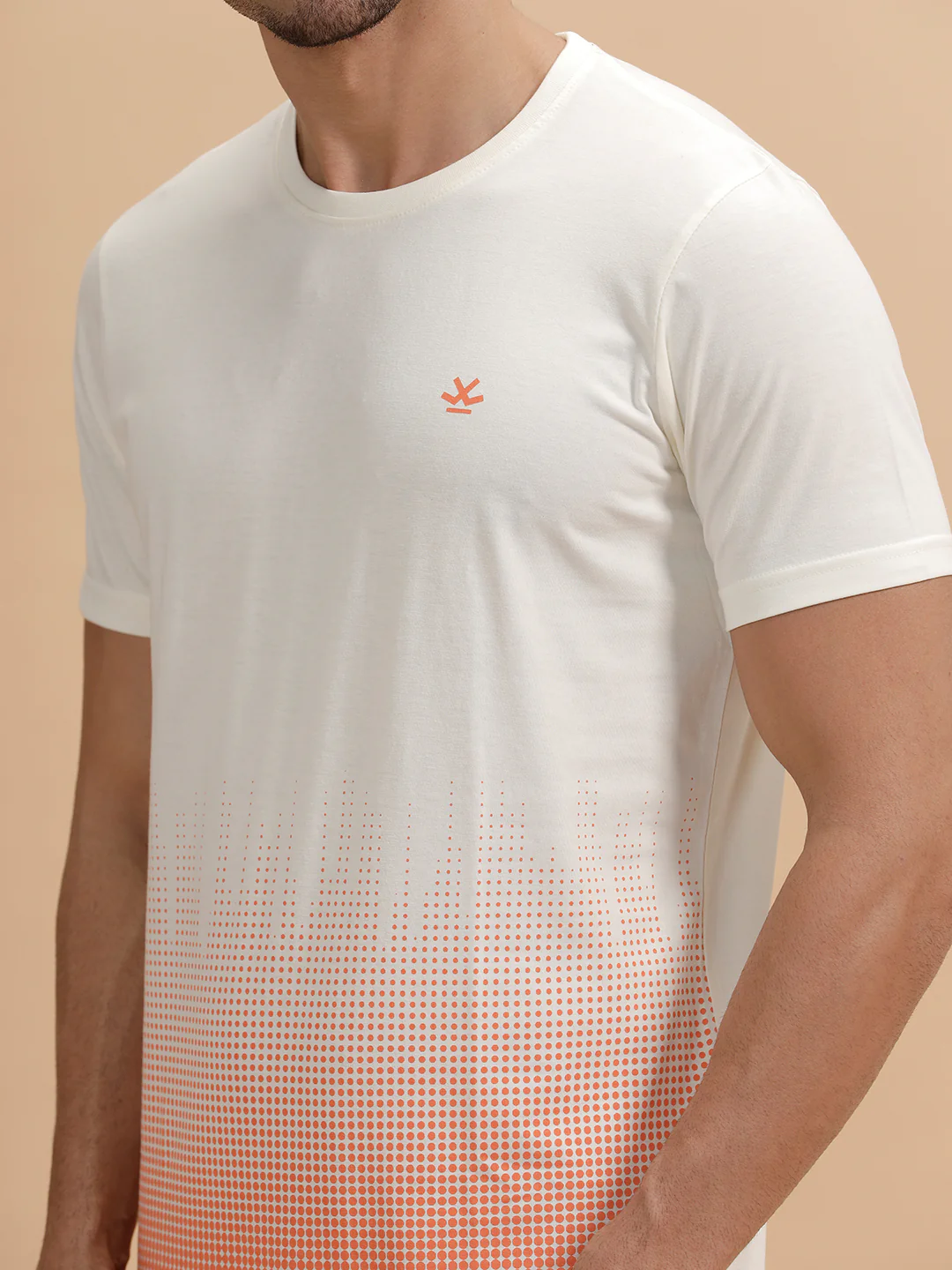 Pixel Ombre Printed T-Shirt | White - Image 5