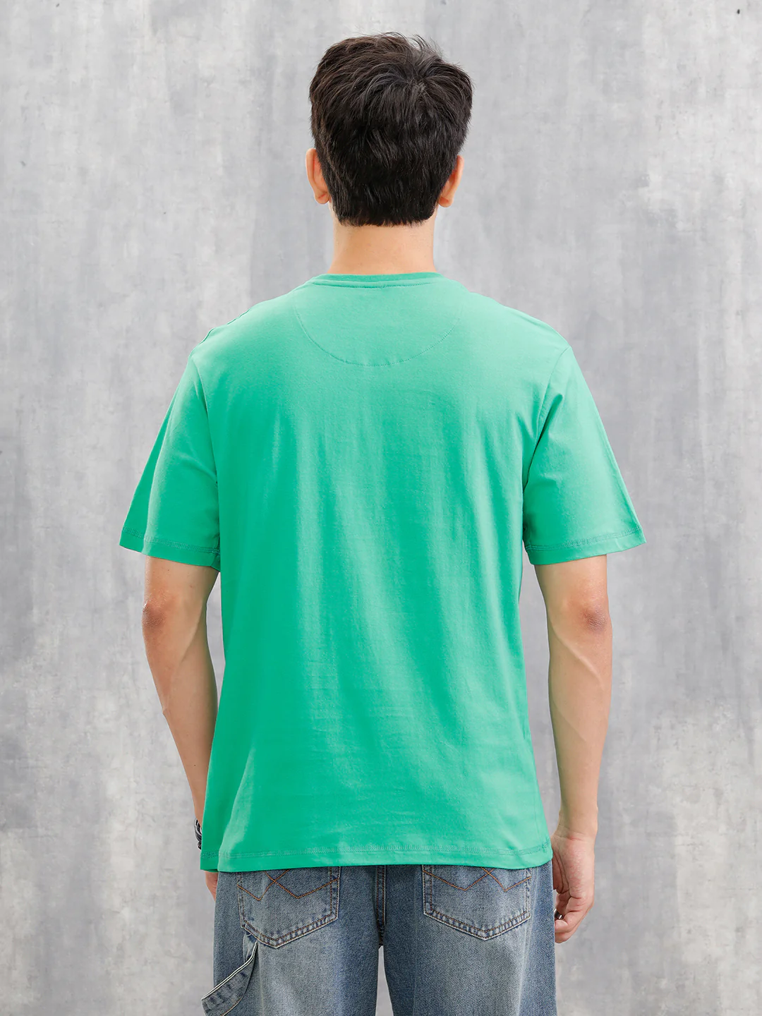 Placement Patchwork Oversized T-Shirt | Green - Image 3