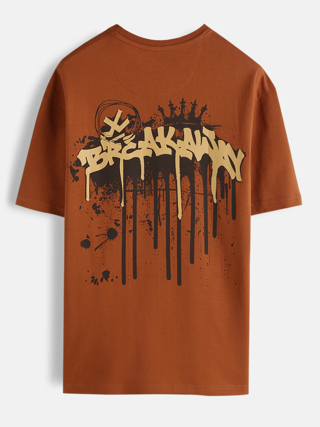 Placement Print Oversized T-Shirt | Orange - Image 2