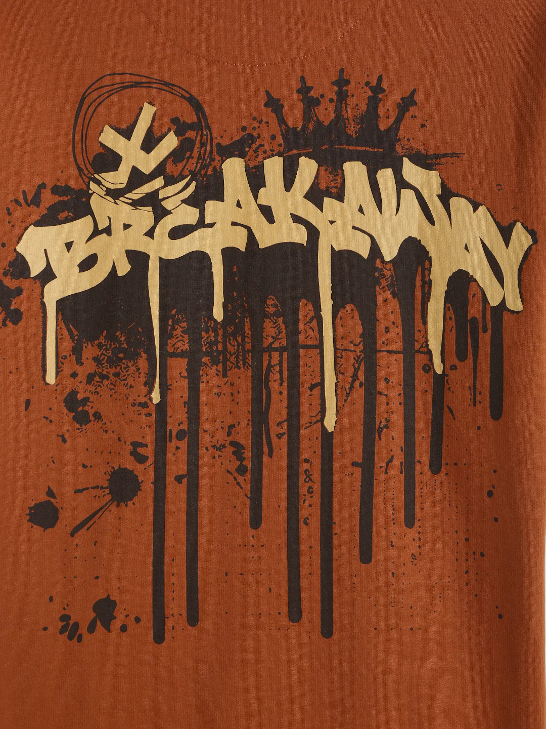 Placement Print Oversized T-Shirt | Orange - Image 5