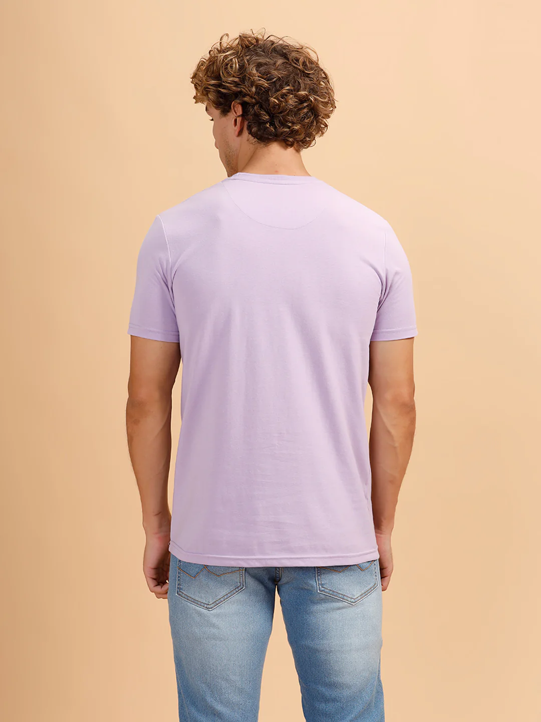 Placement Print Regular Fit T-Shirt | Light Purple - Image 3
