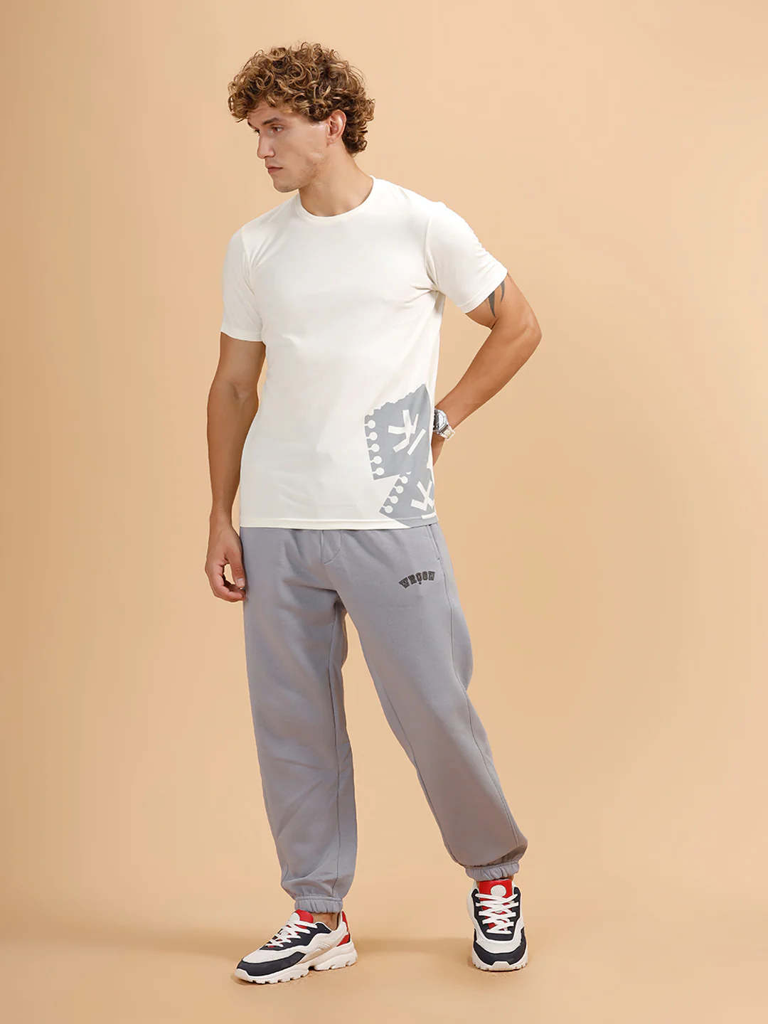 Placement Print Slim Fit T-Shirt | White - Image 2