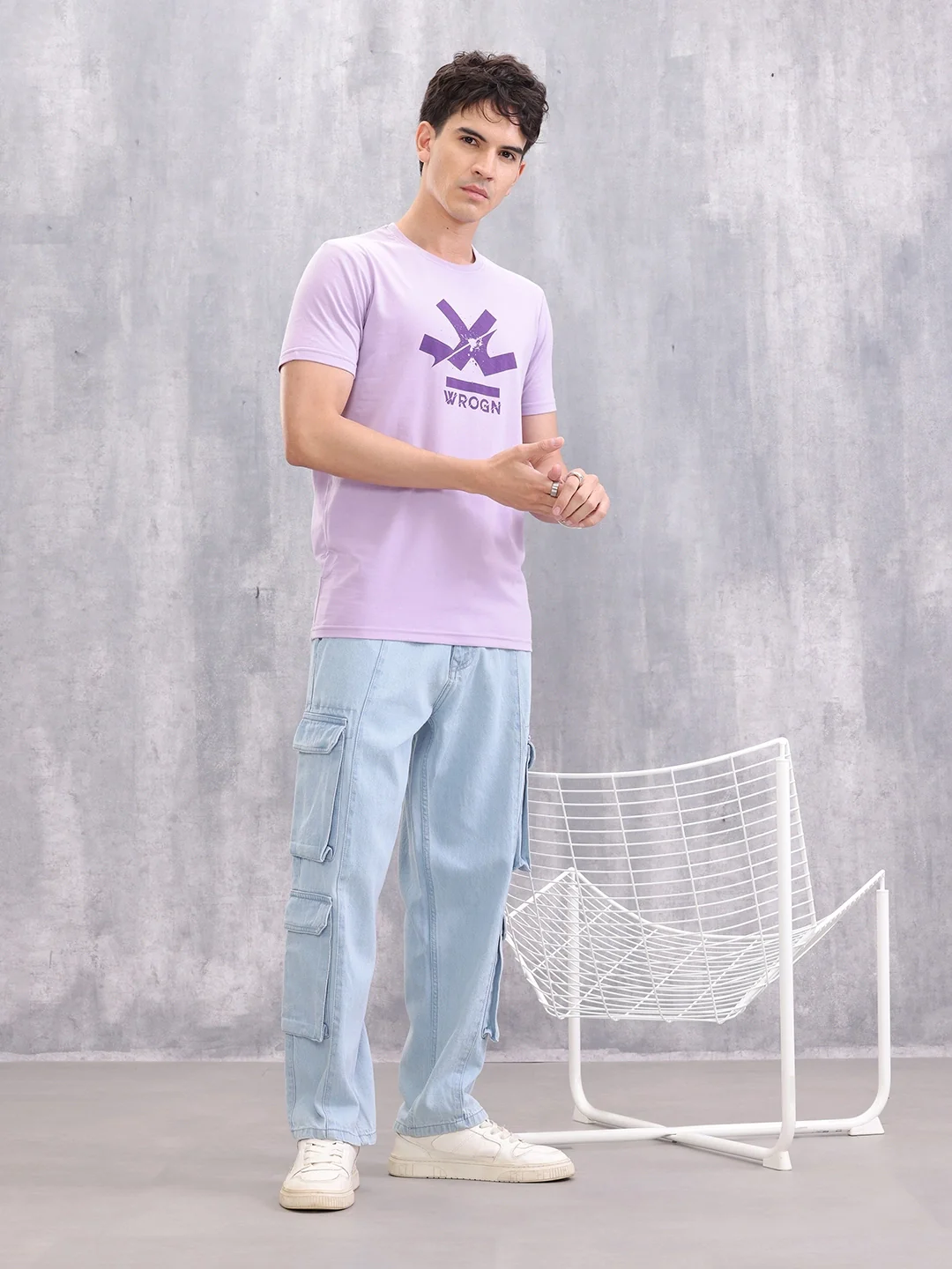 Placement Printed Logo T-Shirt | Purple - Image 2