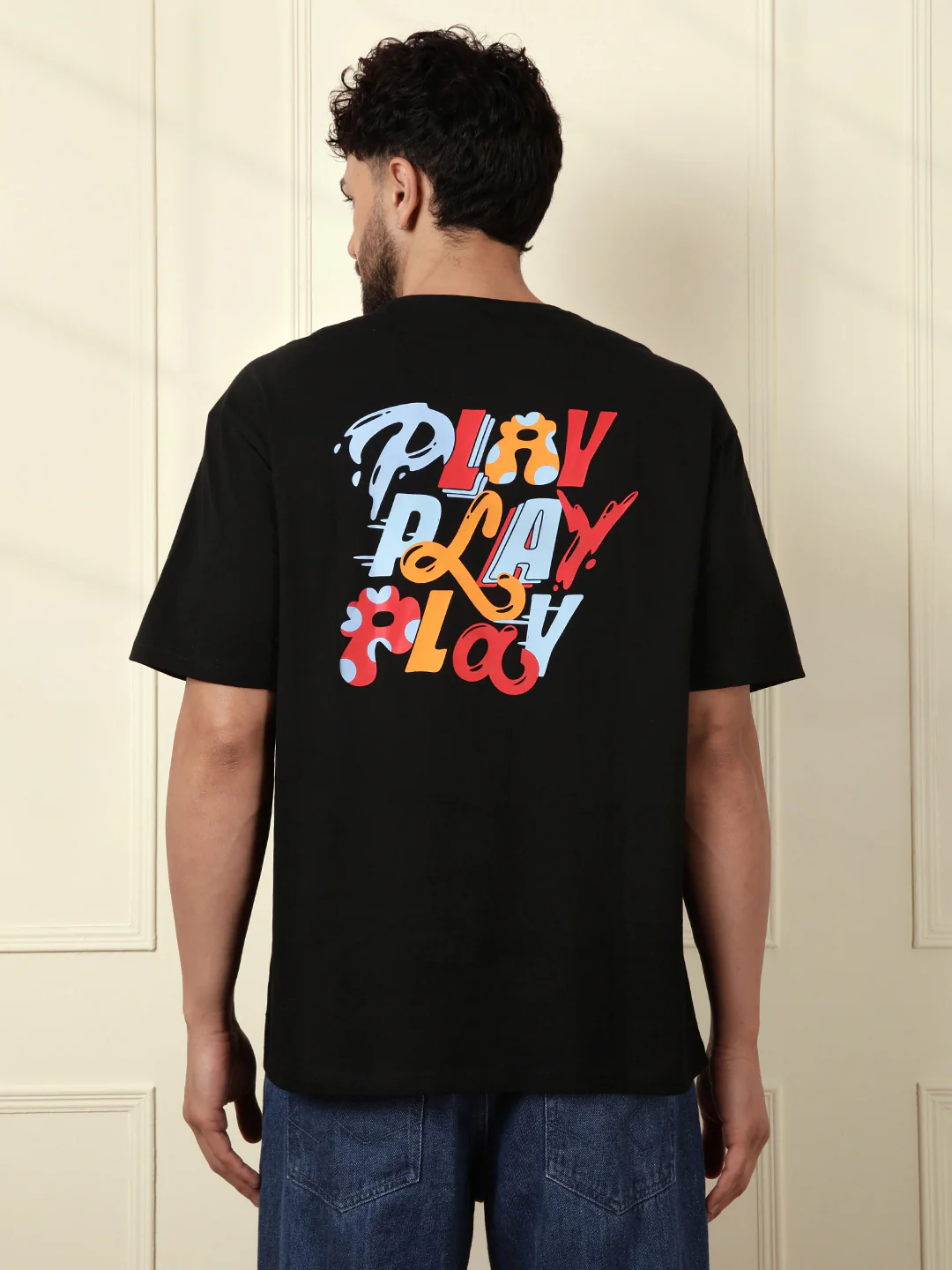 Play Netflix Oversized Black T-Shirt - Image 3