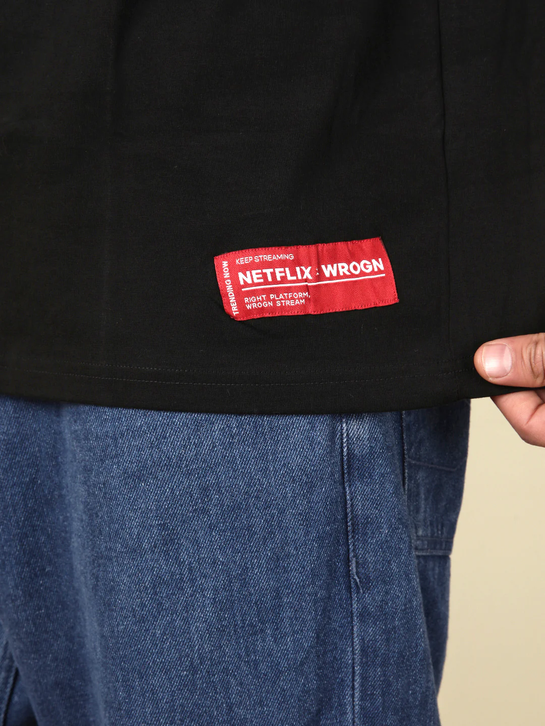 Play Netflix Oversized Black T-Shirt - Image 7