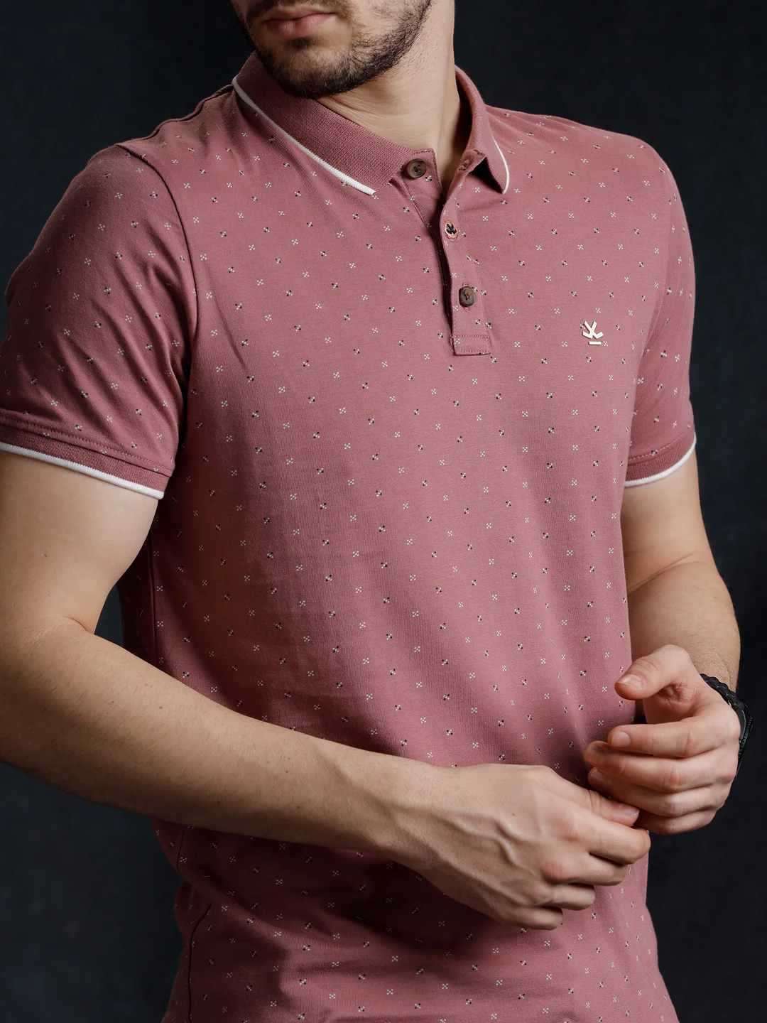Polka Printed Polo T-Shirt - Image 6