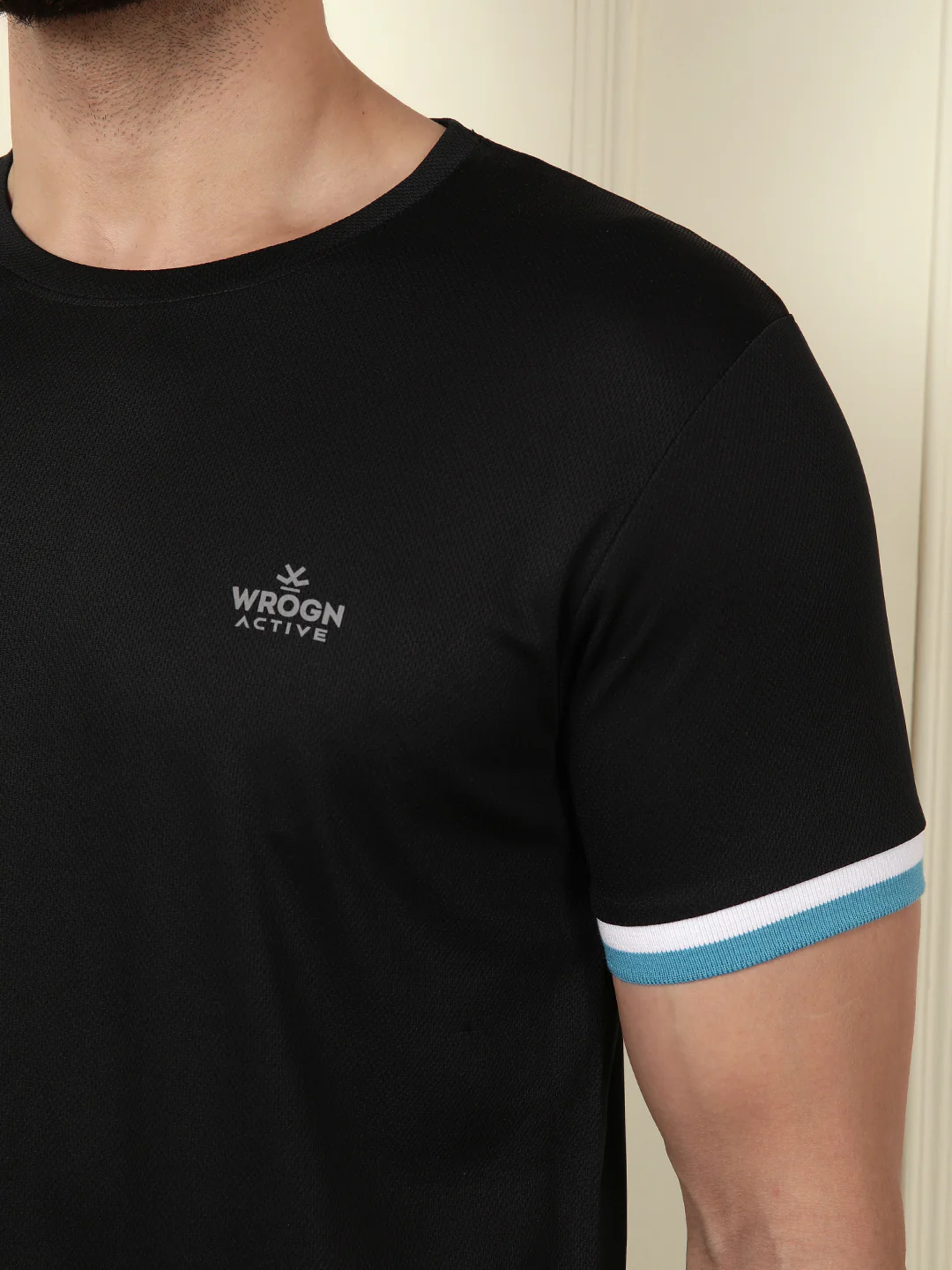 Premium Black Contrast Sleeve T-Shirt - Image 5