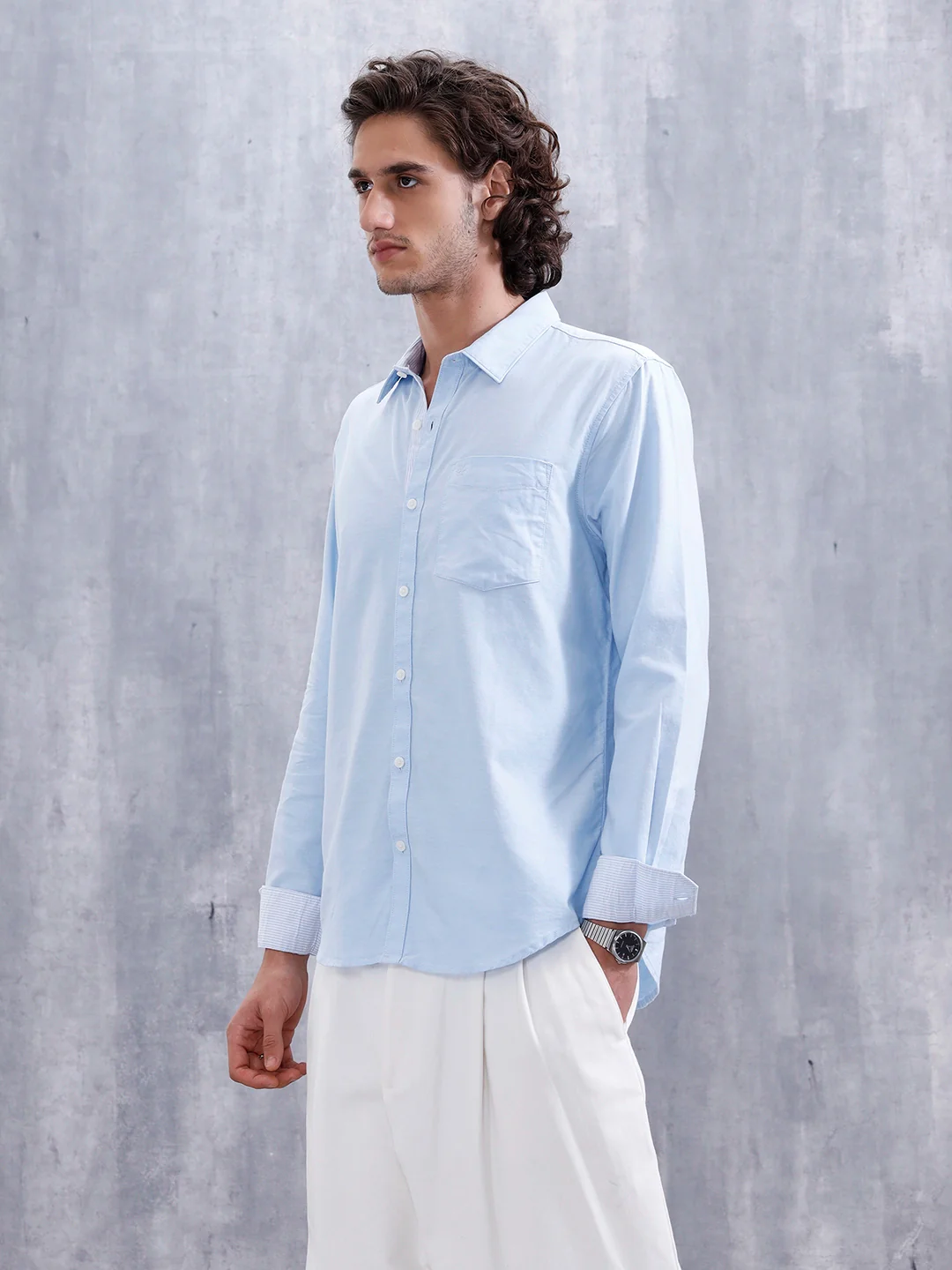 Premium Oxford Slim Fit Shirt | Blue - Image 4
