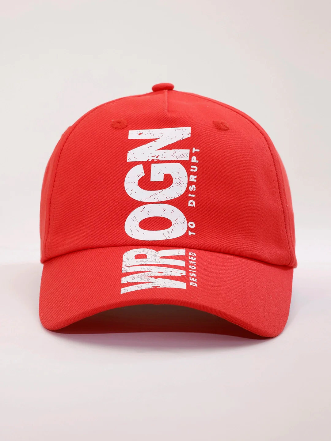 Printed "Disrupt" Graphic Cap | Red - Image 3