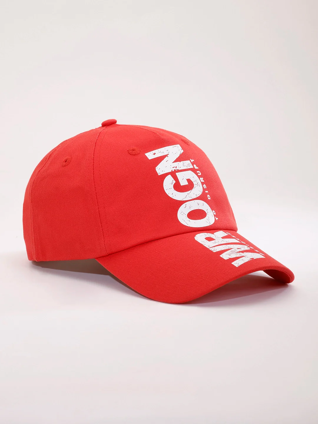 Printed "Disrupt" Graphic Cap | Red - Image 5