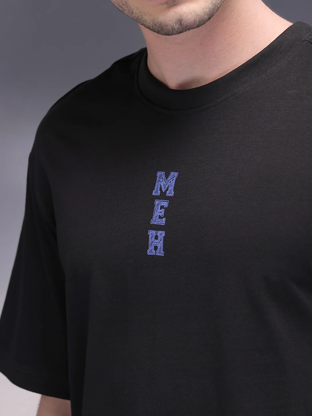 Printed Patchwork Oversized T-Shirt | Black - Image 5
