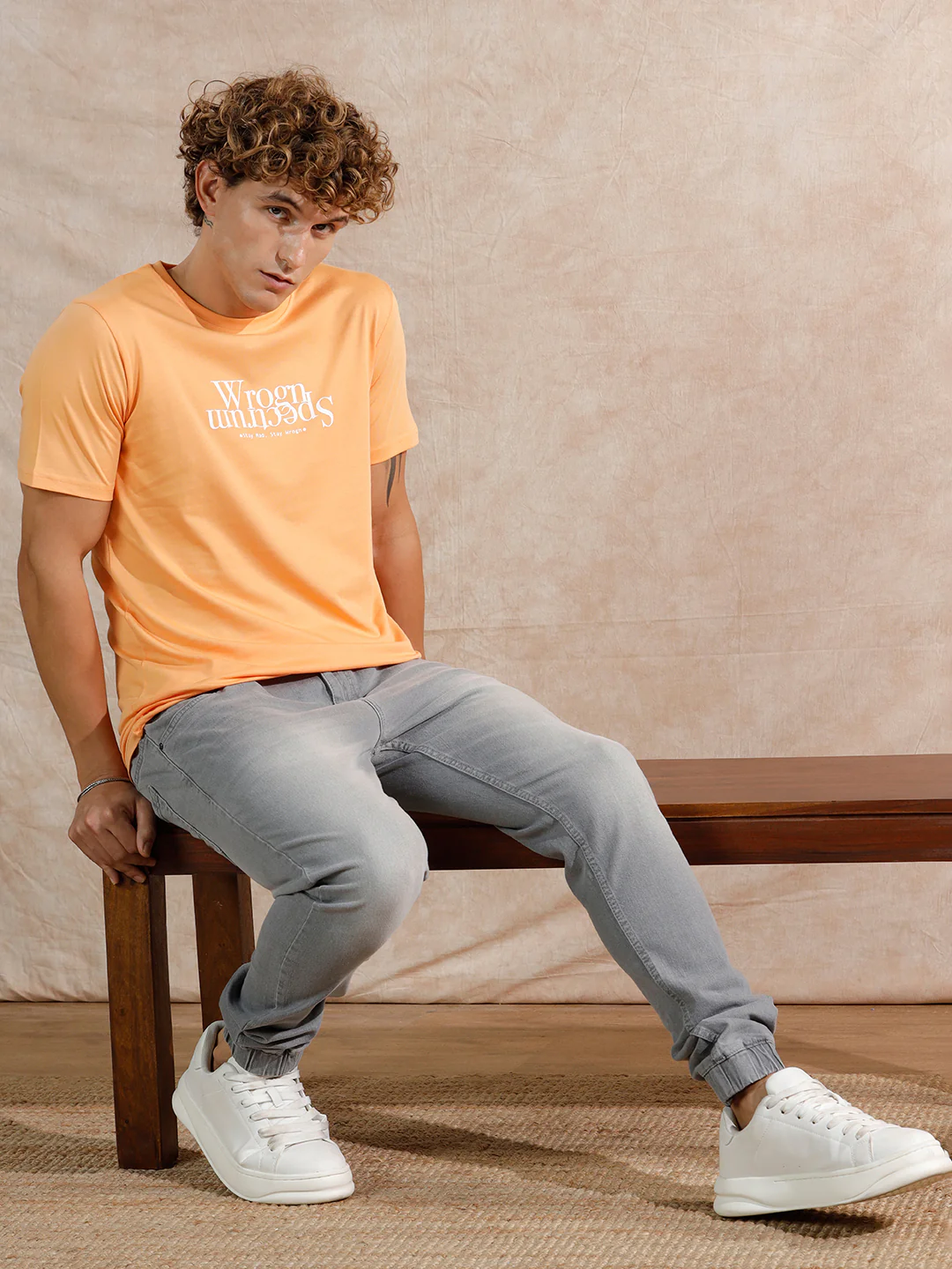 Printed Regular Fit T-Shirt | Orange - Image 2