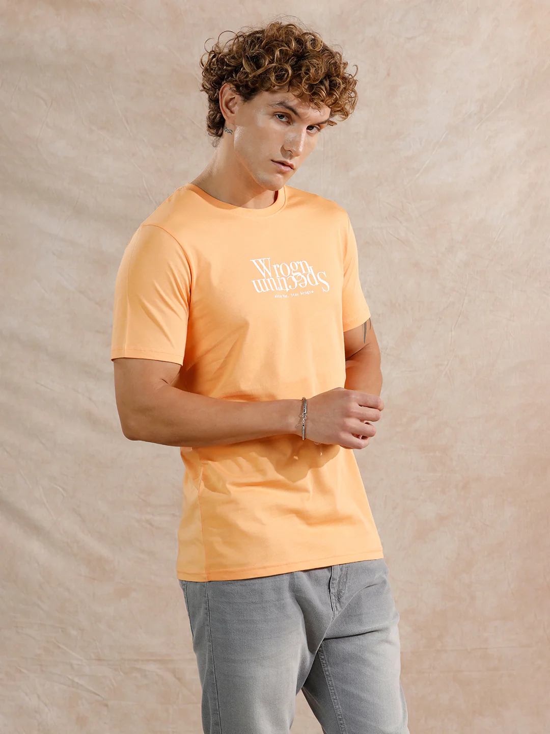Printed Regular Fit T-Shirt | Orange - Image 4