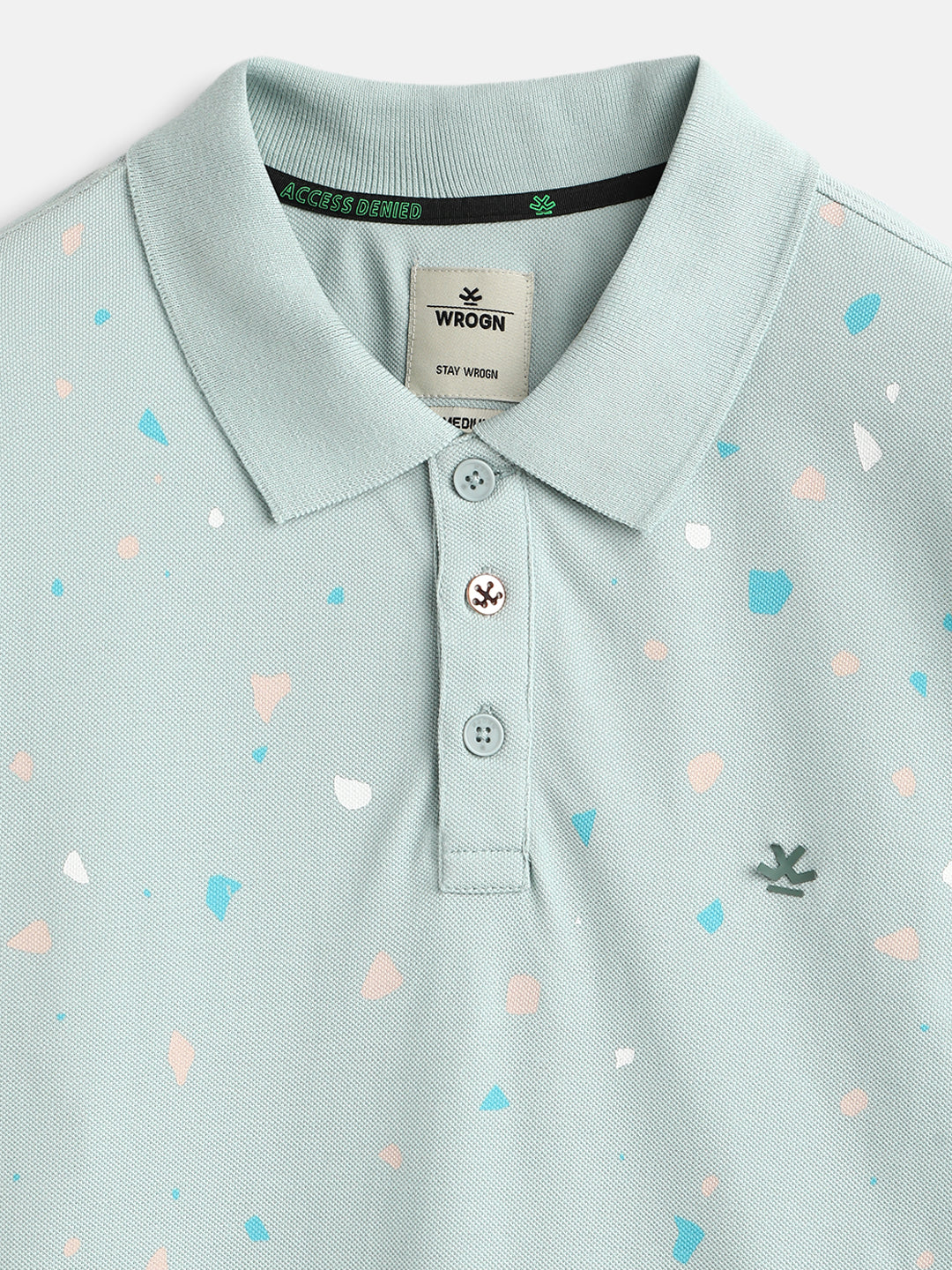 Printed Slim Fit Polo T-Shirt | Olive - Image 3