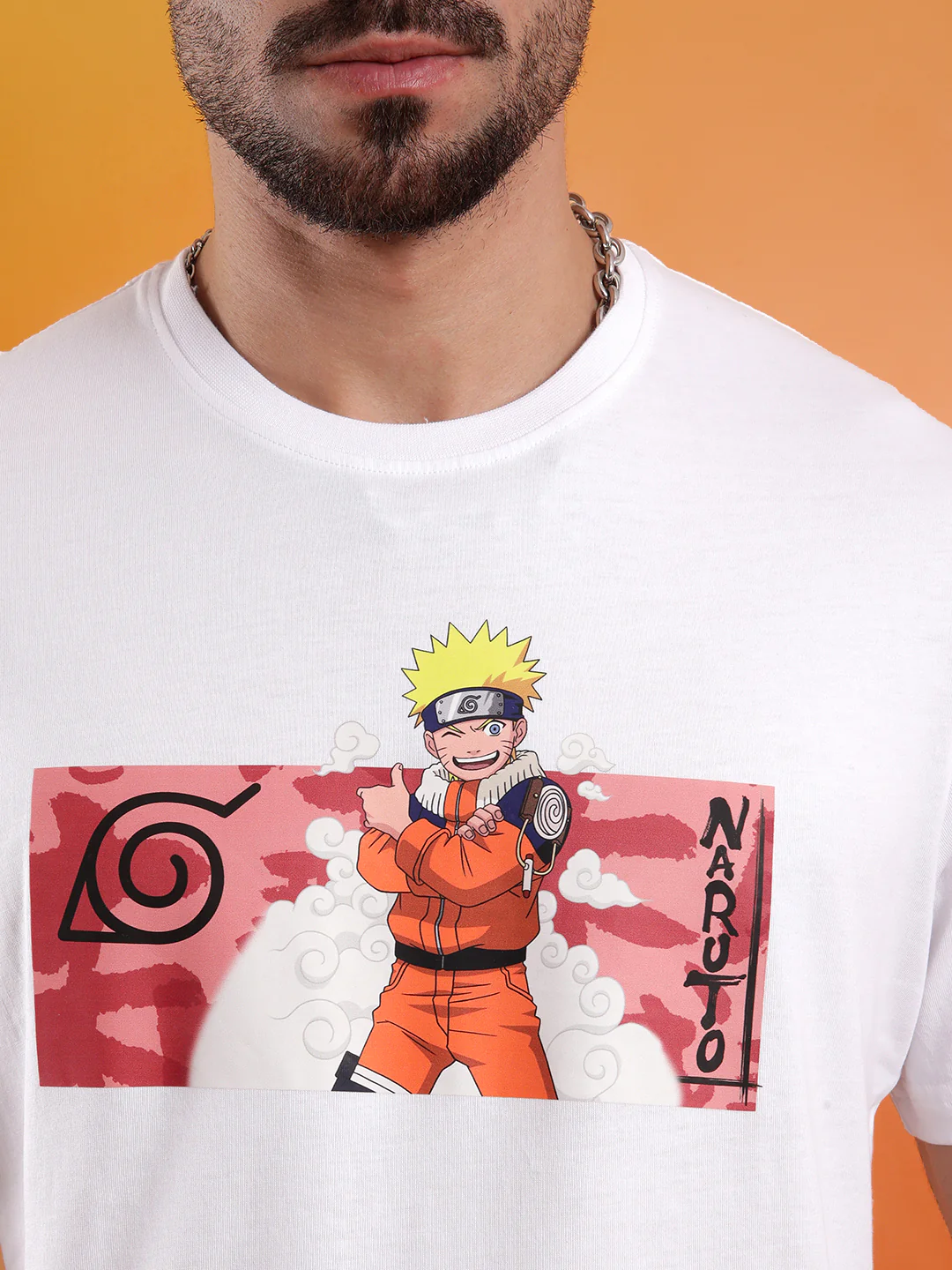 Printed White Uzumaki Naruto T-Shirt - Image 5
