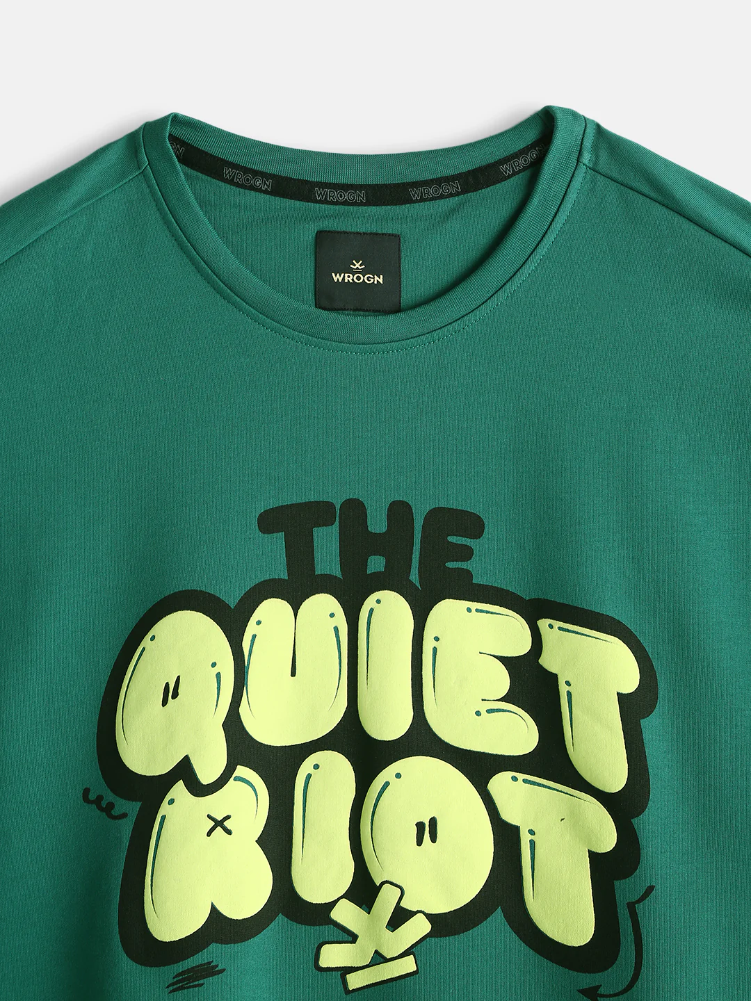Puff Print Oversized Fit T-Shirt | Green - Image 3