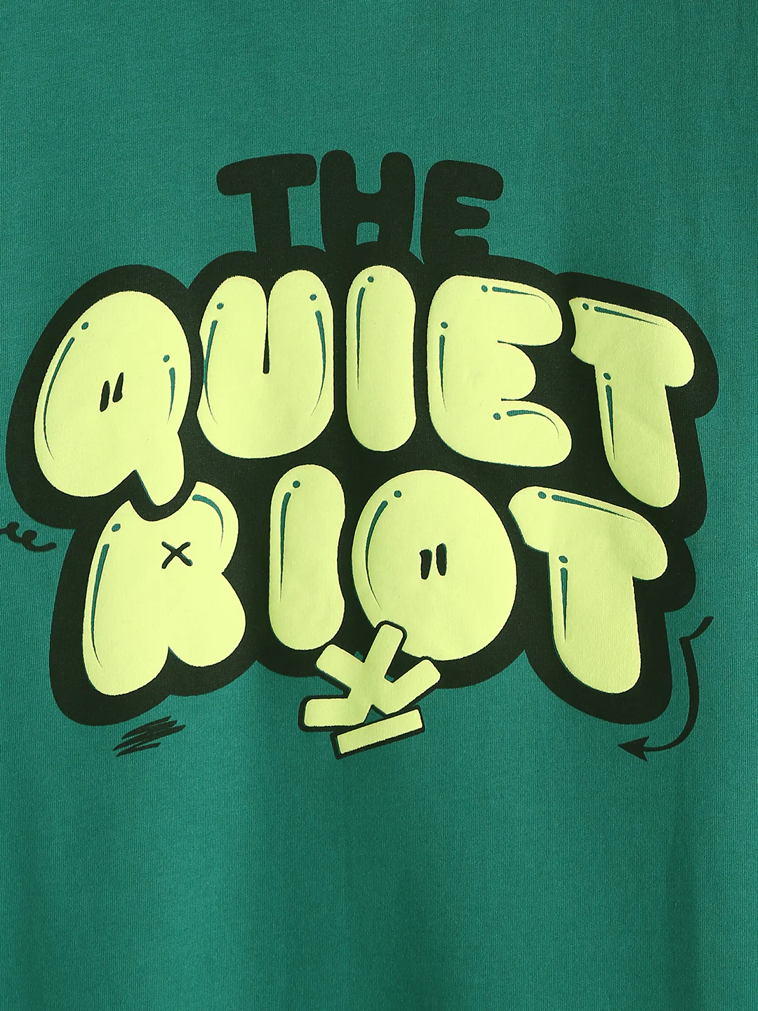Puff Print Oversized Fit T-Shirt | Green - Image 4