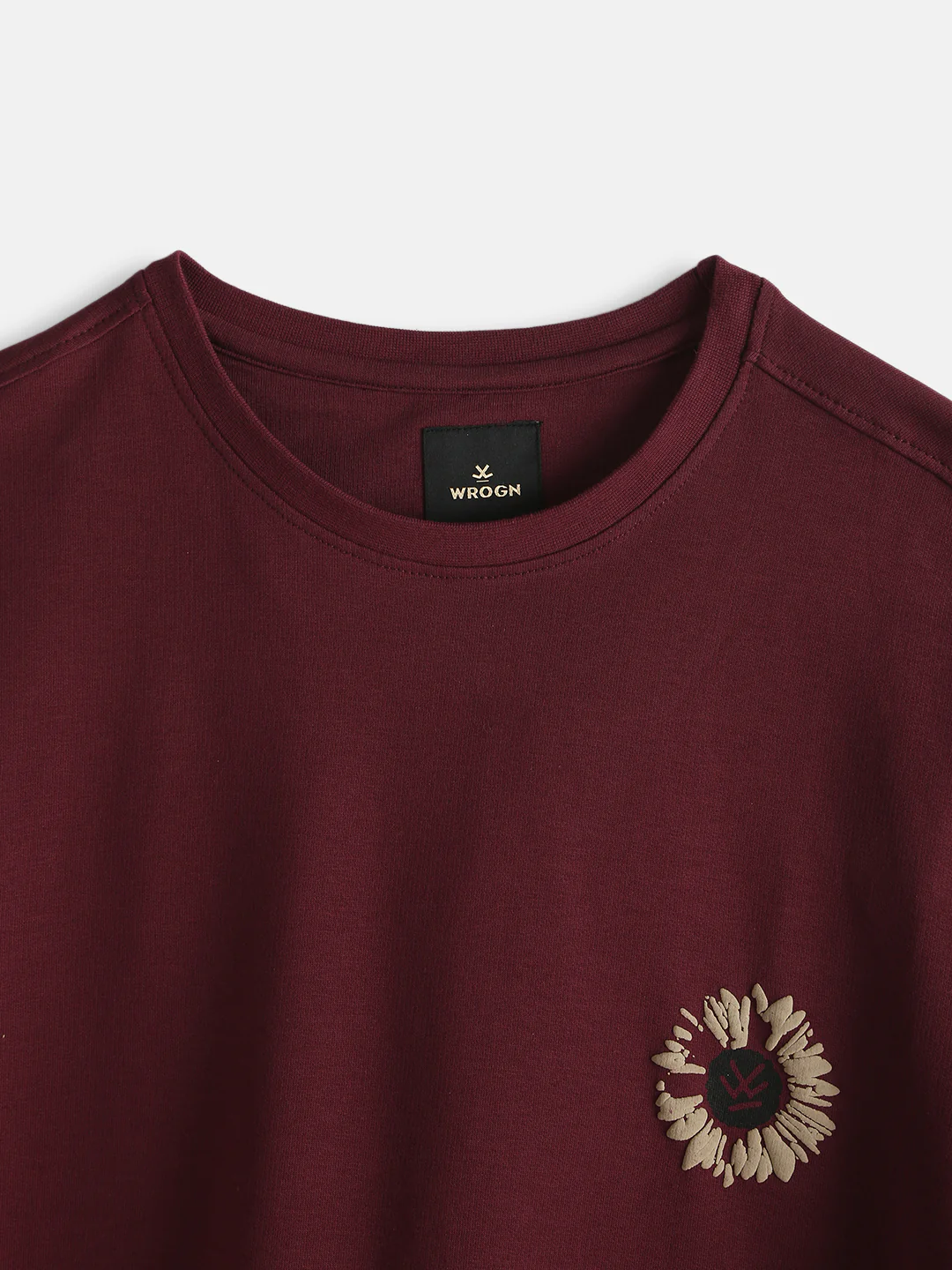 Puff Print Oversized T-Shirt | Maroon - Image 3