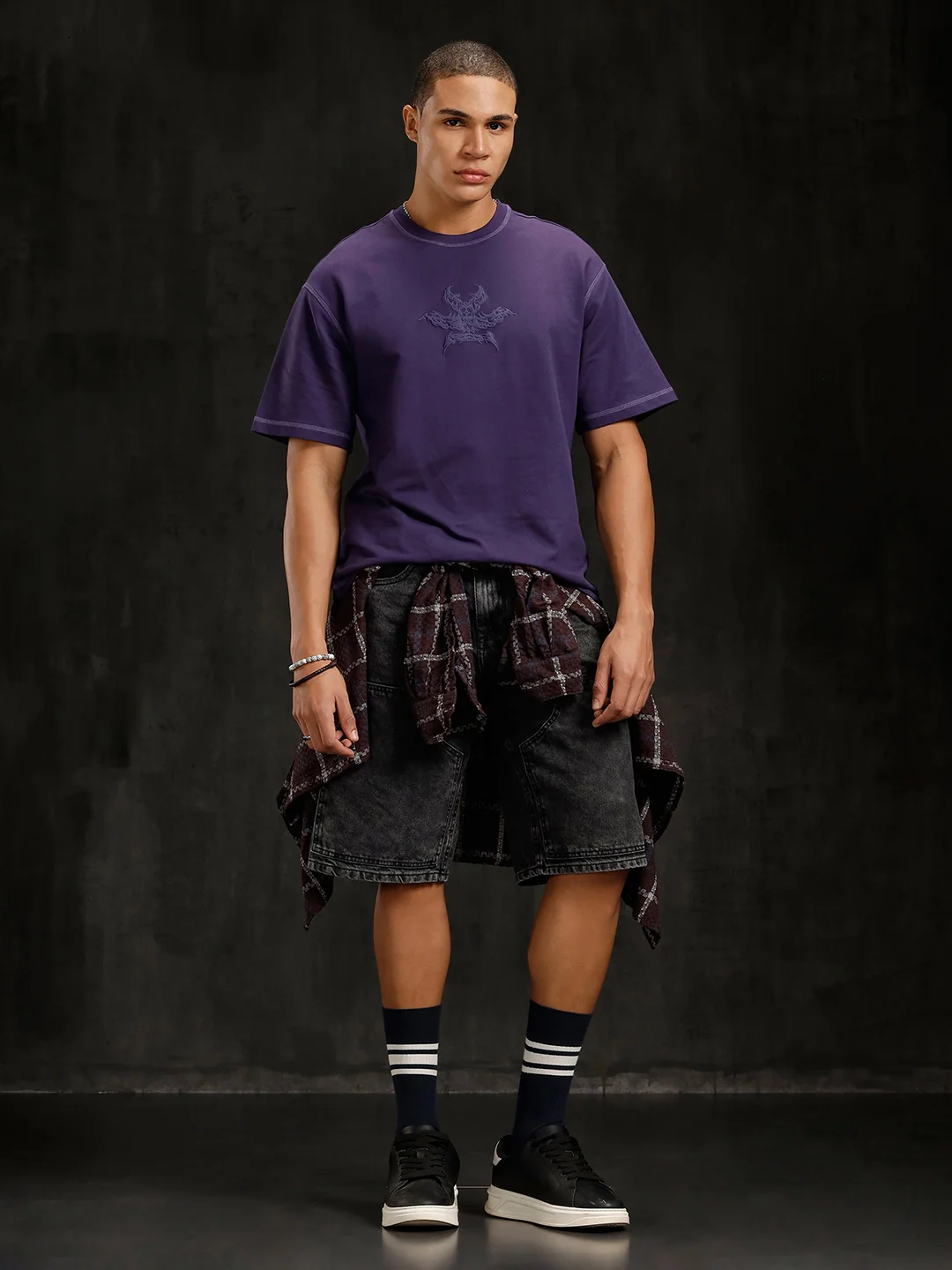 Puff Printed Oversized T-Shirt | Purple - Image 2